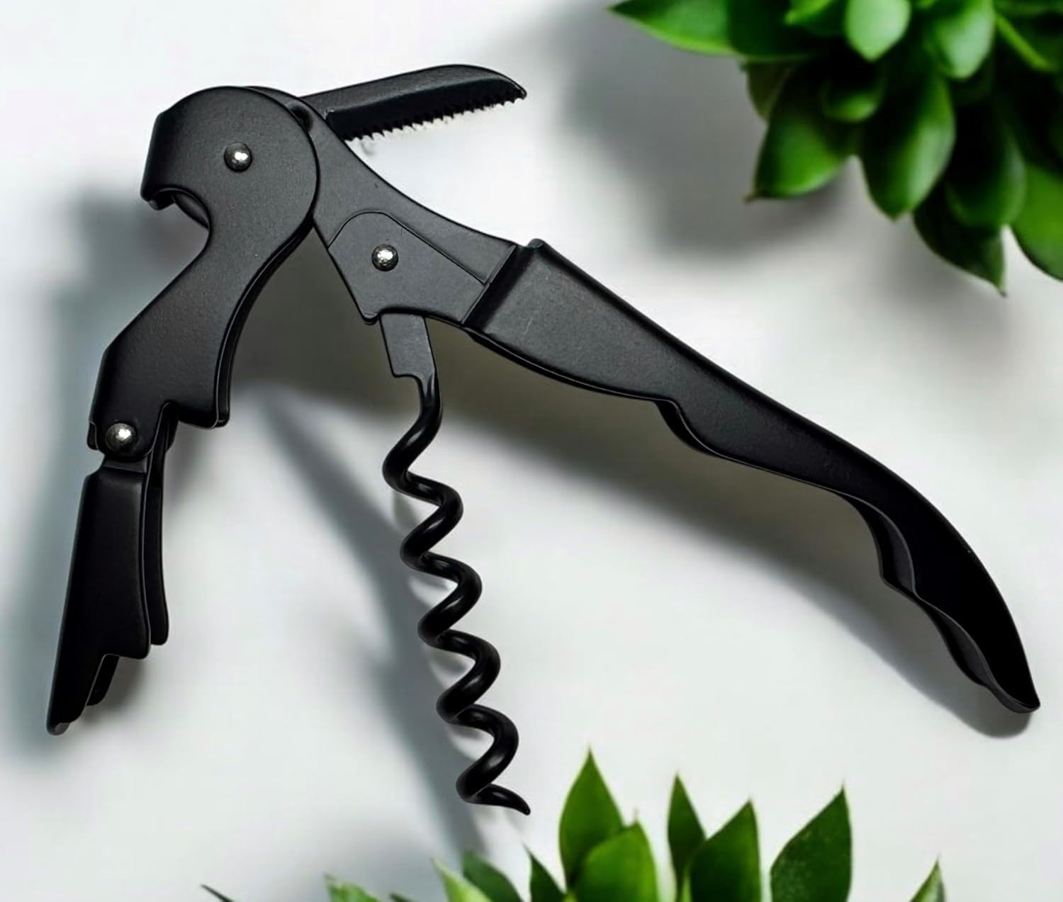 LLCFA Professional Stainless Steel Waiter'S Corkscrew - Sharp Micro-Serrated Knife & Foil Cutter, Premium Wine Bottle Opener for Servers, Bartenders & Wine Enthusiasts (Wine Opener) image number 4