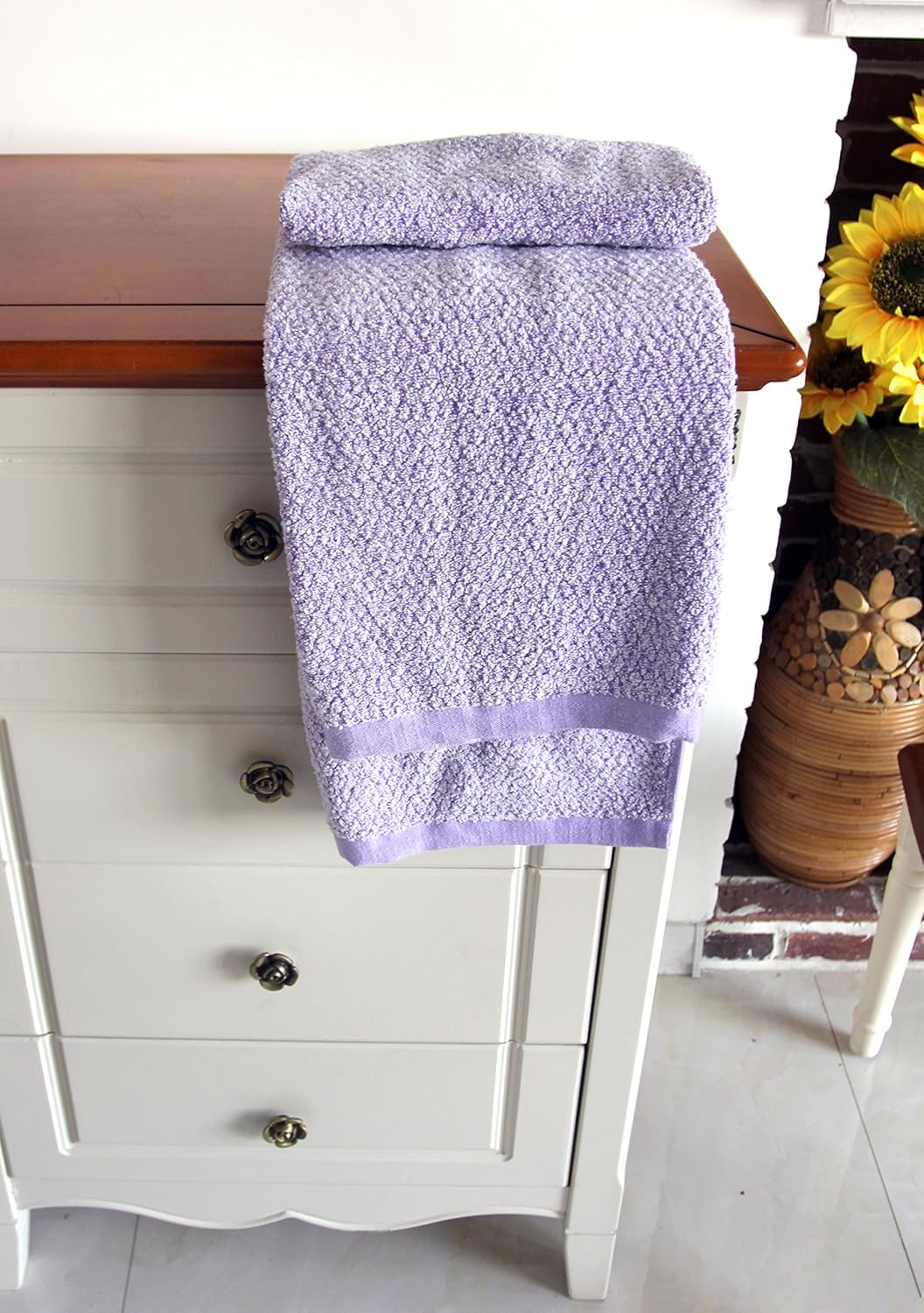 Everplush 710-01-05 Diamond Jacquard Bath Sheet Contemporary Lavender - Brown image number 4