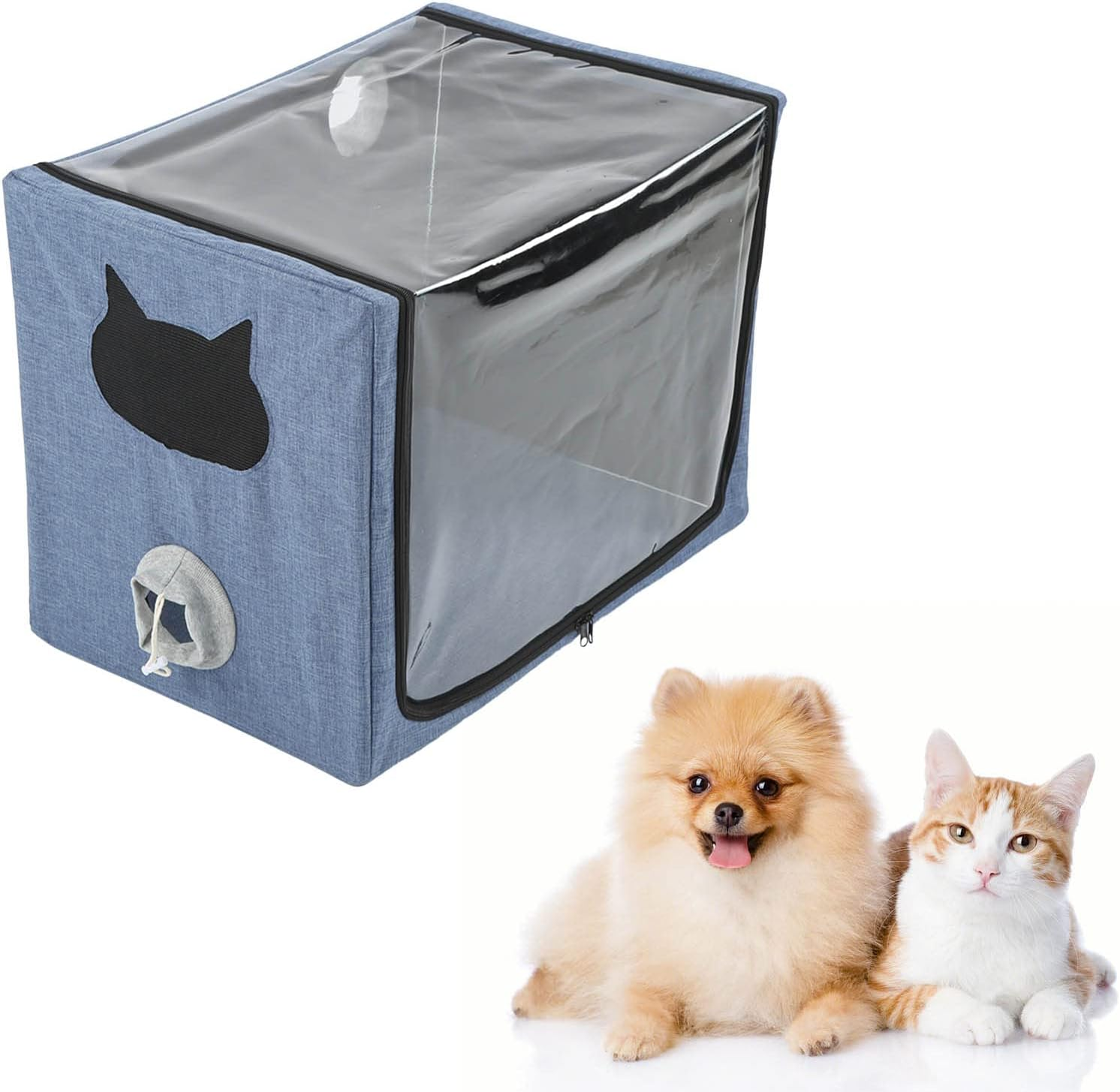 Pet Nebulizer Nest Cat Dog Atomization Box Oxygen Chamber Collapsible Hands Portable Inhalation Machine Small Pet Nebulization Oxygen Inhalation Box ICU Cage image number 1