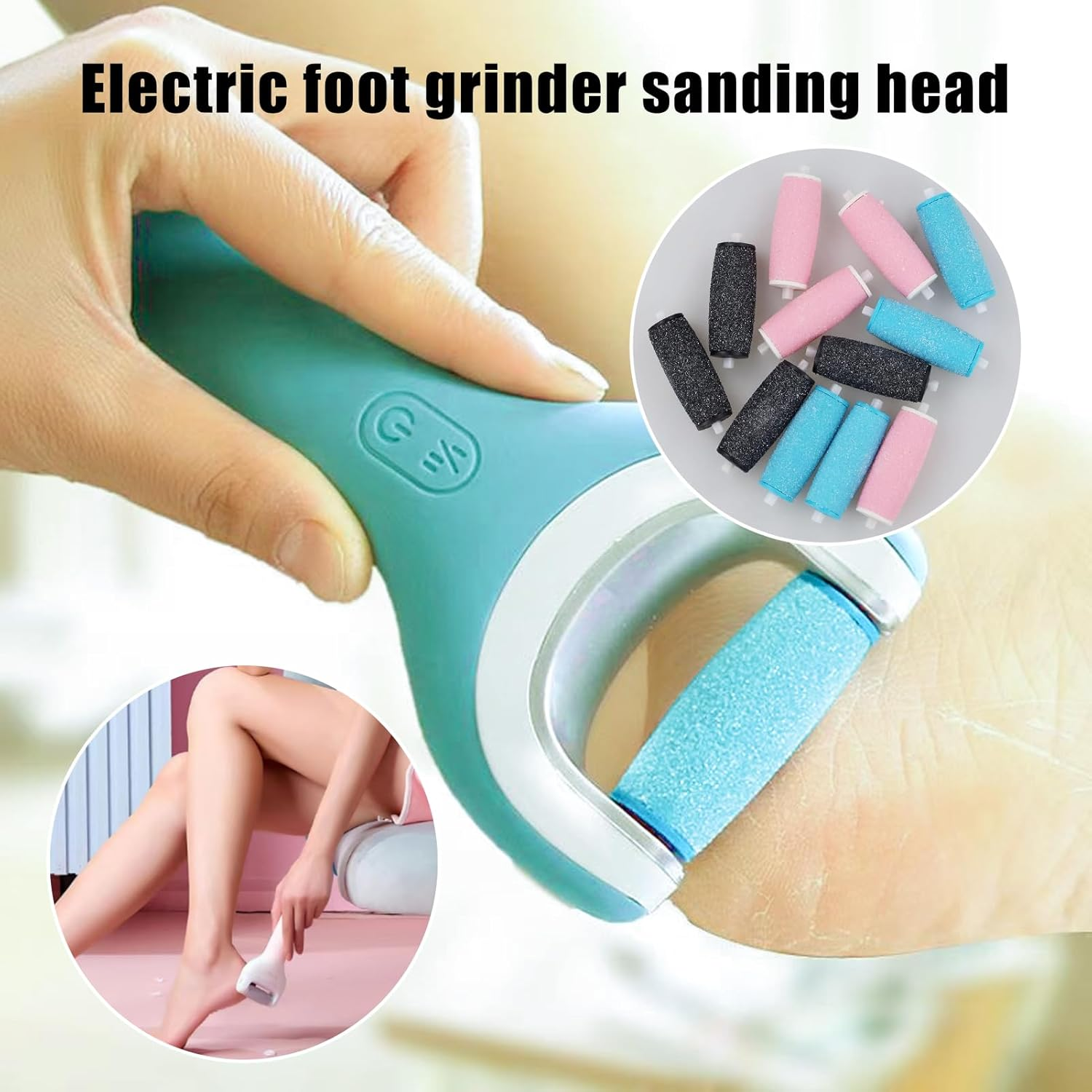 [Pack of 12] Extra Coarse Mineral Replacement Rollers for Scholl Velvet Smooth Callus Remover Refill - Refill Rolls with Diamond Particles, 3 Grits for Soft, Hard and Dry Feet image number 3