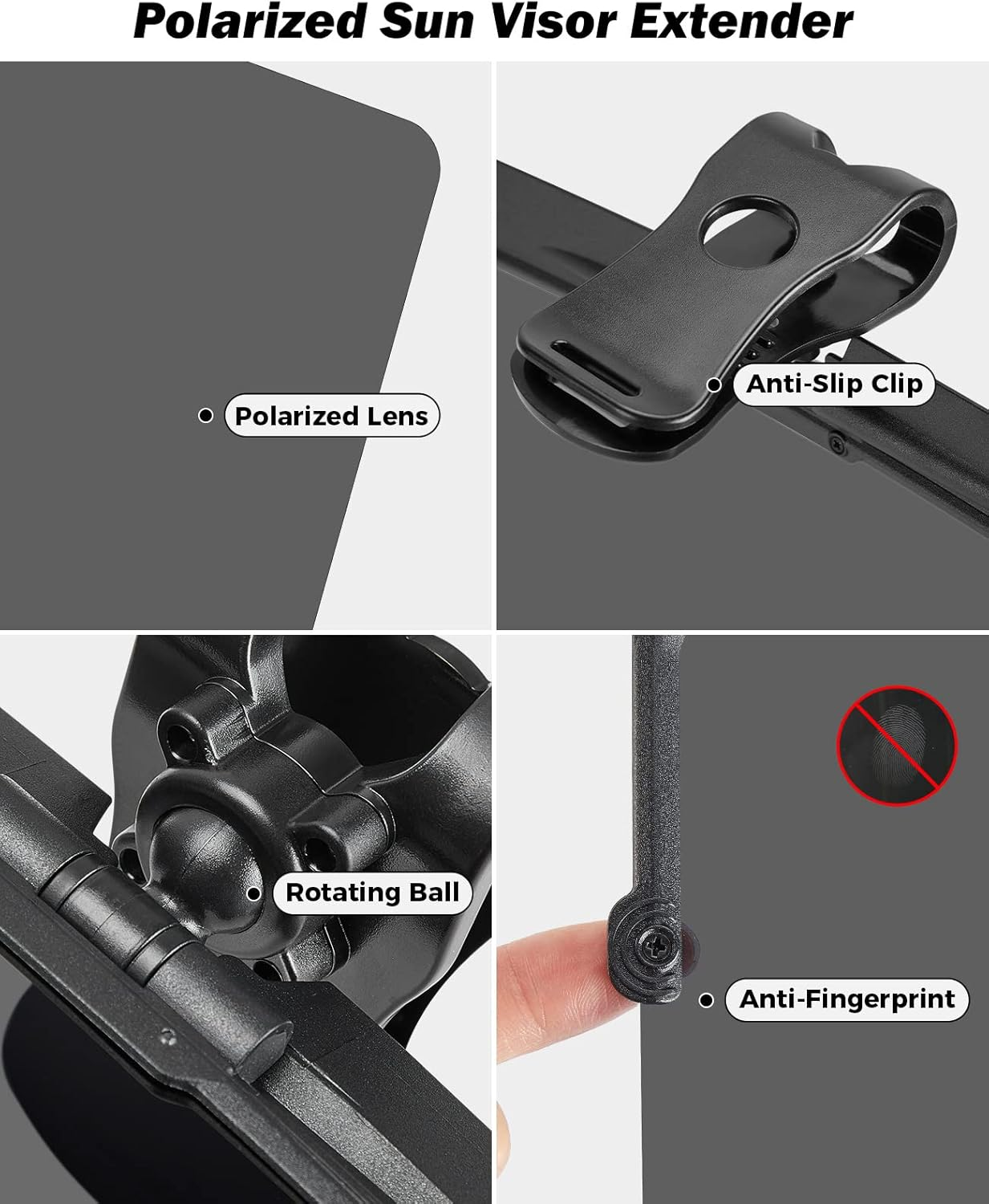 JOYTUTUS Sun Visor for Car, Universal Anti-Glare Polarized Sun Visor Extender Easy to Install, UV400 Car Visor Extension Protect from Glare/Uv Ray/Stray Light, Safe Driving for Car image number 2