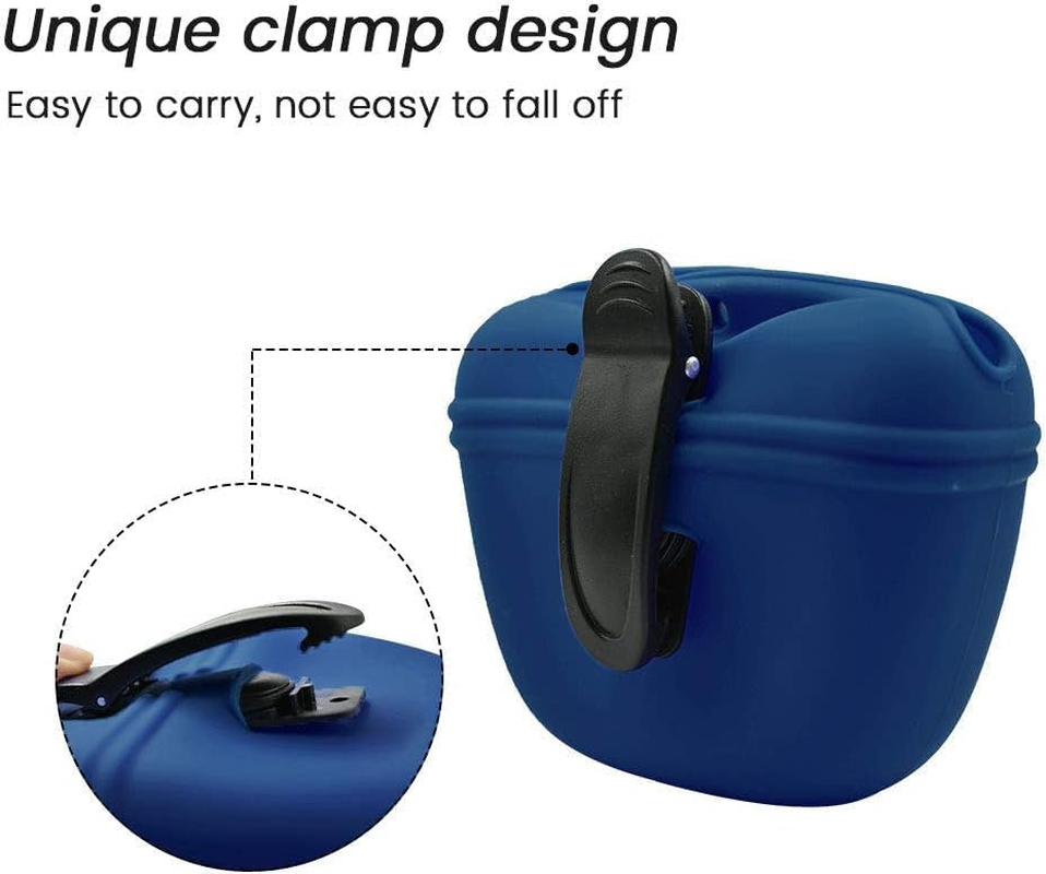 Silicone Dog Treat Training Pouch - Clip-On Portable Training Container with Magnetic Buckle & Waist Clip image number 4