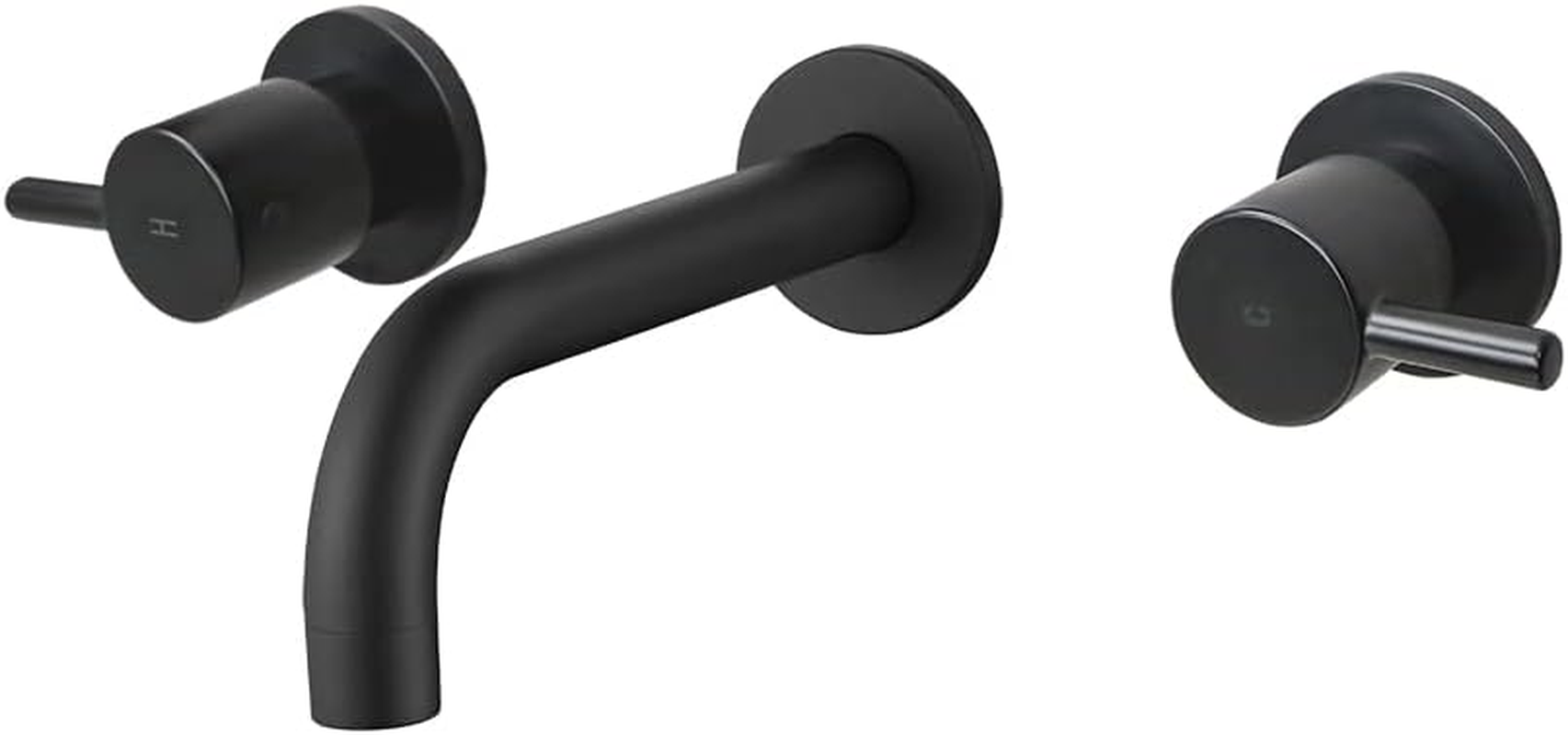 Decaura Bathroom Wall Sink Tap Set Basin Bath Spout Vanity Spa Bathtub Water Outlet with 1/4 Turn Twin Hand Lever Faucet Brass(Brushed Gold)