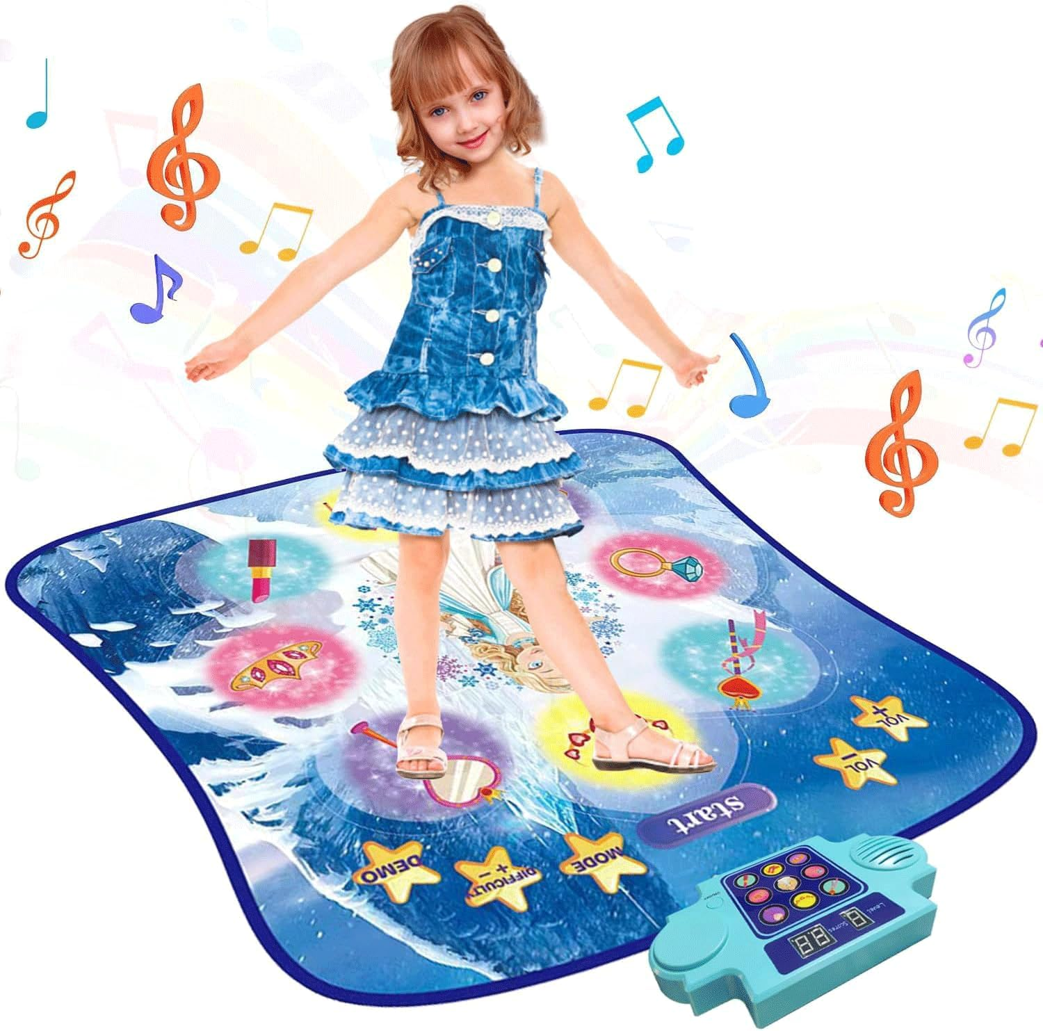 Kids Dance Mat-Frozen Toys for Girls,,Electronic Dance Pad ,6 Game Modes,Built-In Music,Light up LED Kids Musical Mat Dance Floor Mat for Girls & Boys,Christmas Birthday Gift for Girls 3-12 image number 3