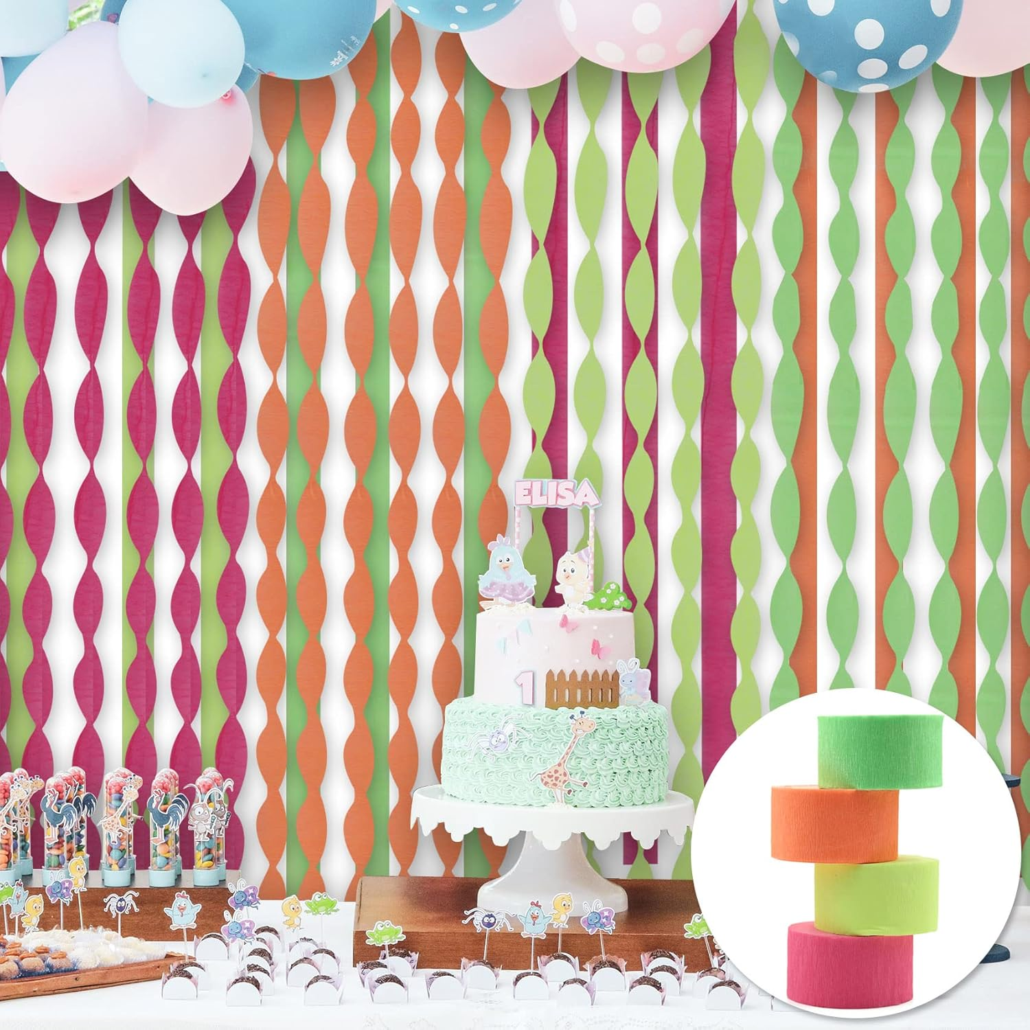 800Feets Neon Glow in the Dark Party Supplies Streamers Glow Crepe Paper Streamer UV Reactive Fluorescent Neon Crepe Streamers for Wedding Birthday Neon Party Fiesta Party Decorations Glow Party image number 4