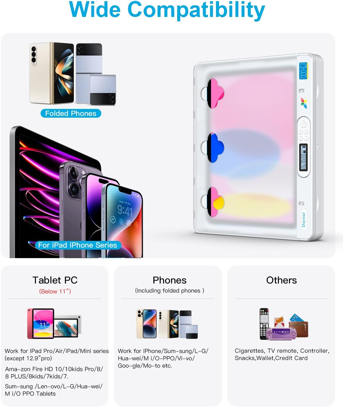 Phone/Pad Prison and Timer Lock Box - Safe Lockable Box for Phone/Ipad/Tablet/Tv Controller - Lock Addiction and Temptation (Crystal) image number 5