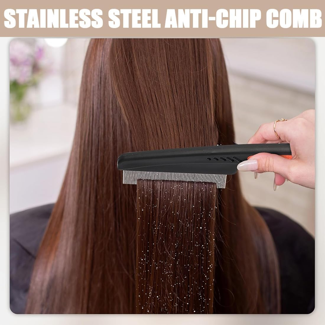 DWFEYOI Pack of 2 Dandruff Combs, Hollow Tooth Hair Brush for Refreshing Scalp Massage and Removal of Dandruff Grime, Reducing Itching Oil on the Scalp, Scalp Comb image number 4