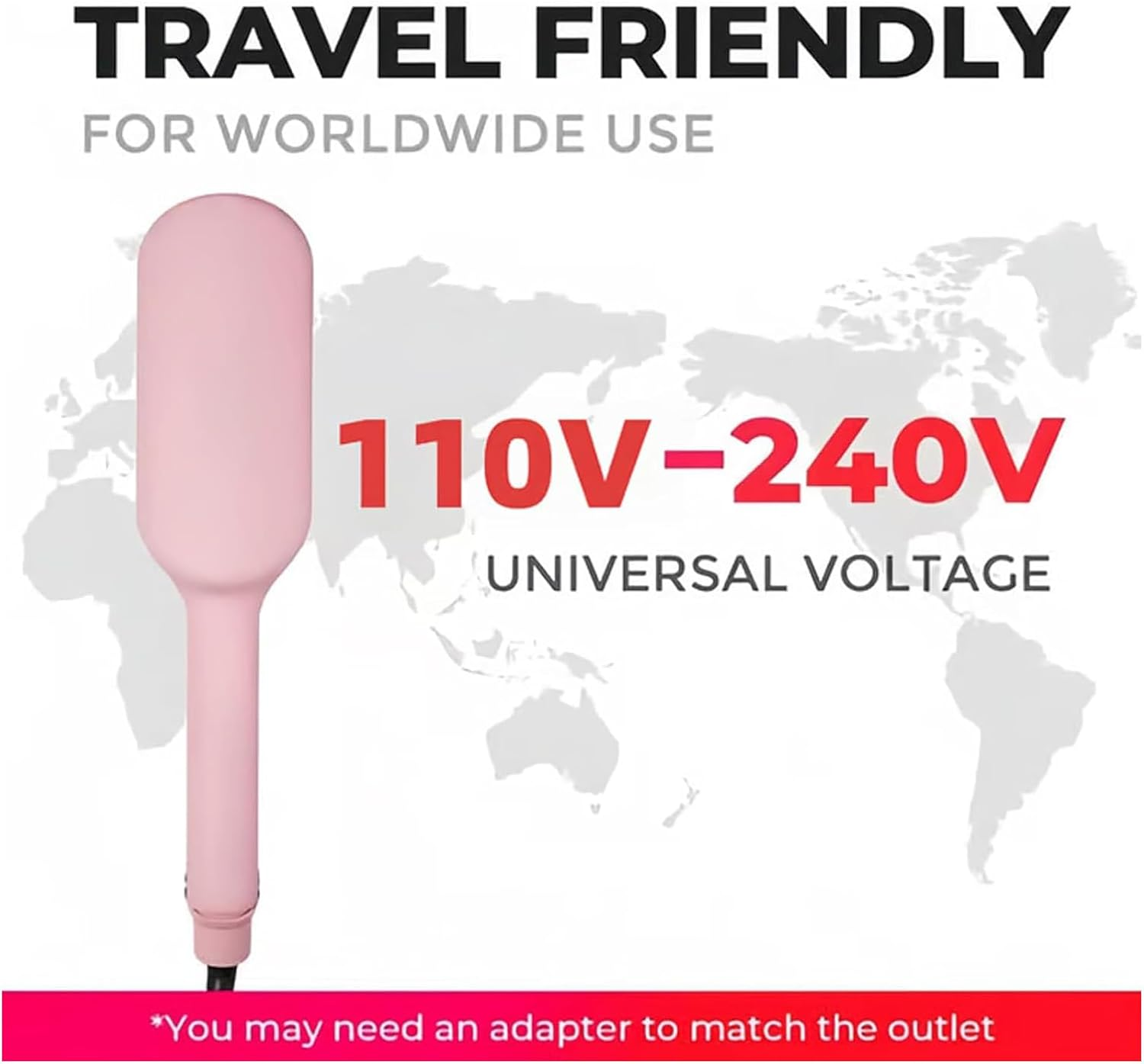 Homessencials Hair Styling Tool with Negative Ionic Technology, Homessencials French Curls Iron, Adjustable Temperatures for Quickly Creating Smooth Waves (Purple) - Pink image number 4