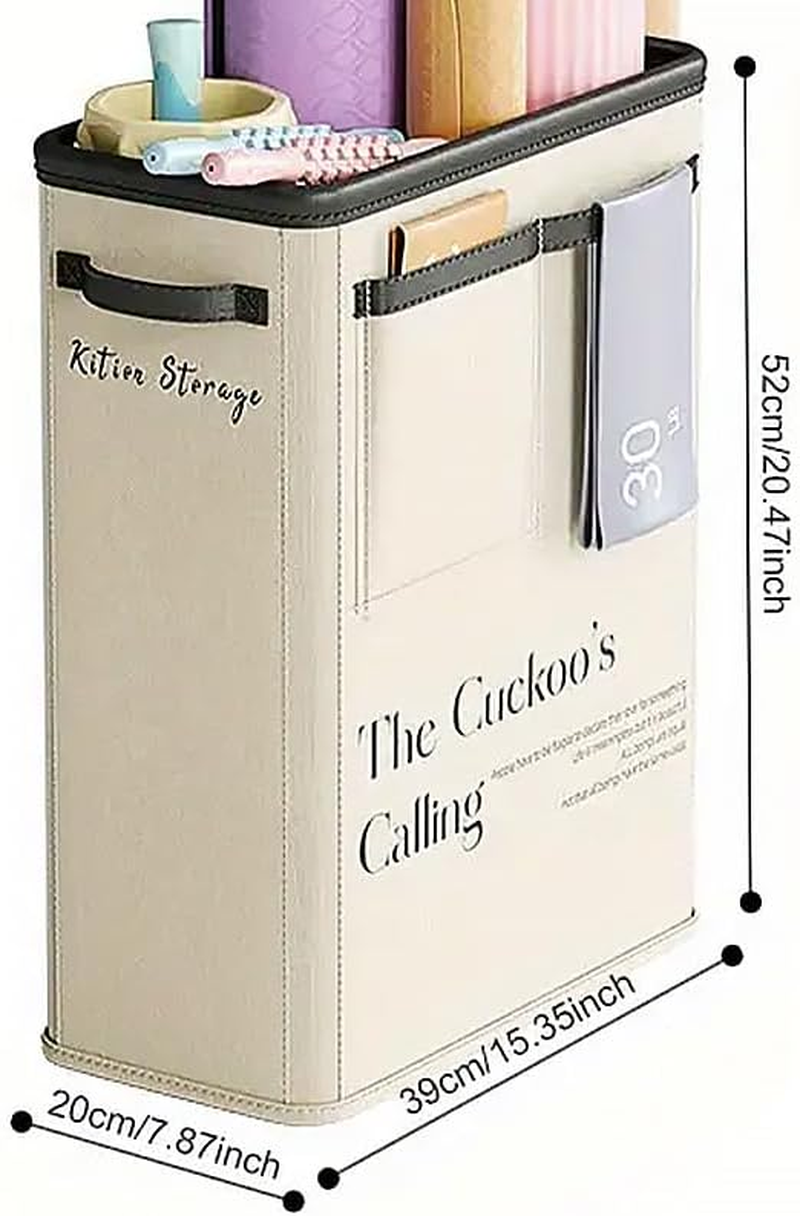 AIMALL Large Yoga Storage Basket with Wheels, 20.47"X15.35"X7.87" Foldable Storage Box for Home Gym Equipment and Sundries, Waterproof Fabric Organizer with Handles image number 3