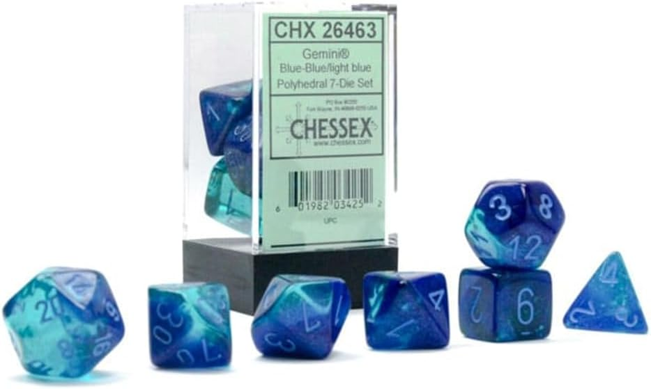 Chessex Polyhedral 7D Gemini Luminary Style Dice Set image number 1