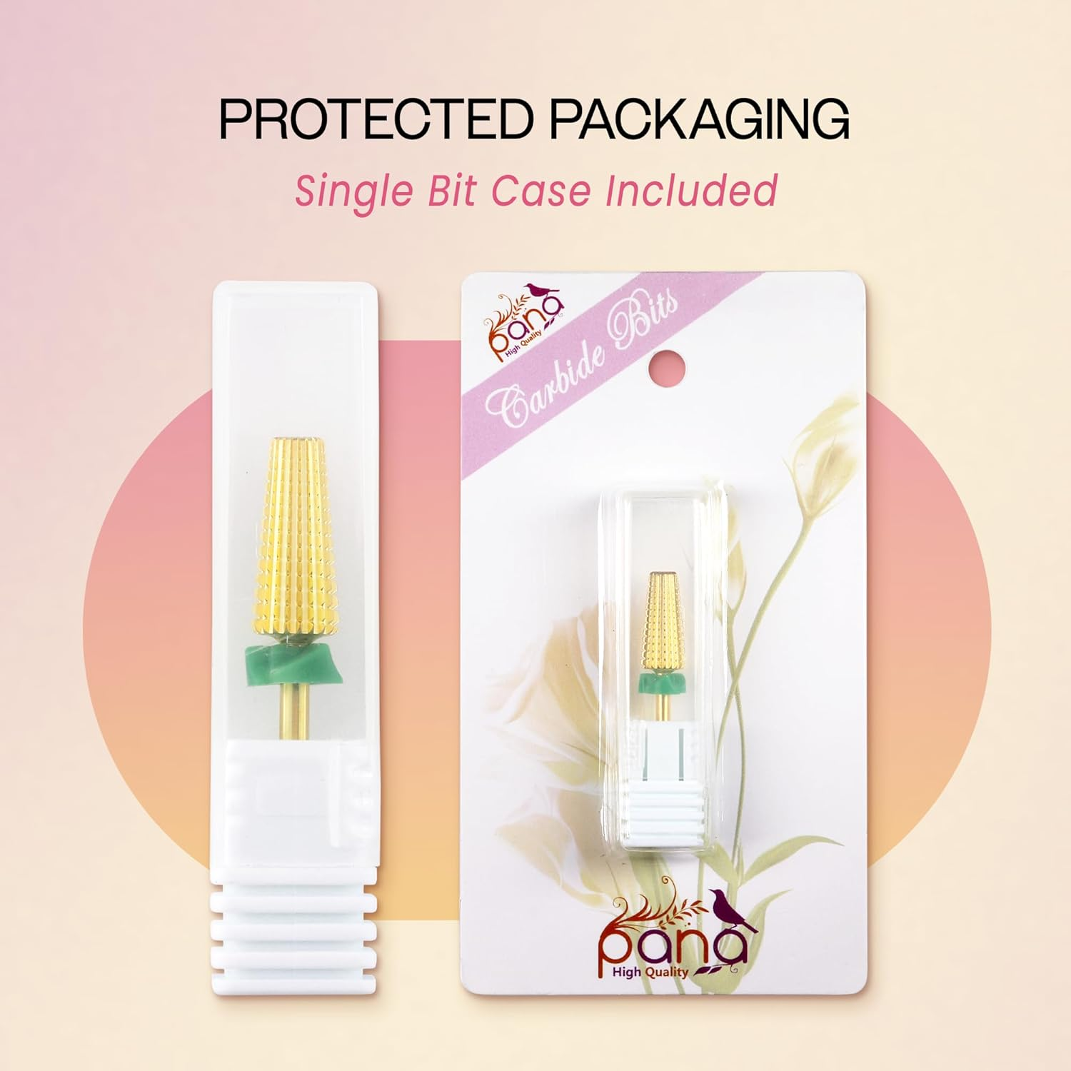 PANA Nail Carbide 5 in 1 Bit - Two Way Rotate Use for Both Left and Right Handed - Fast Remove Acrylic or Hard Gel - 3/32" Shank - Manicure, Nail Art, Drill Machine (Coarse - C, Gold) image number 5