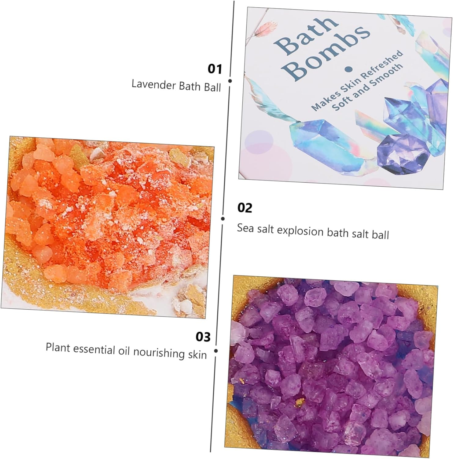 IWOWHERO 4Pcs Boys and Girls Bubble Dead Sea Bath Balls Exfoliating Moisturizing for Rejuvenating Skin image number 6