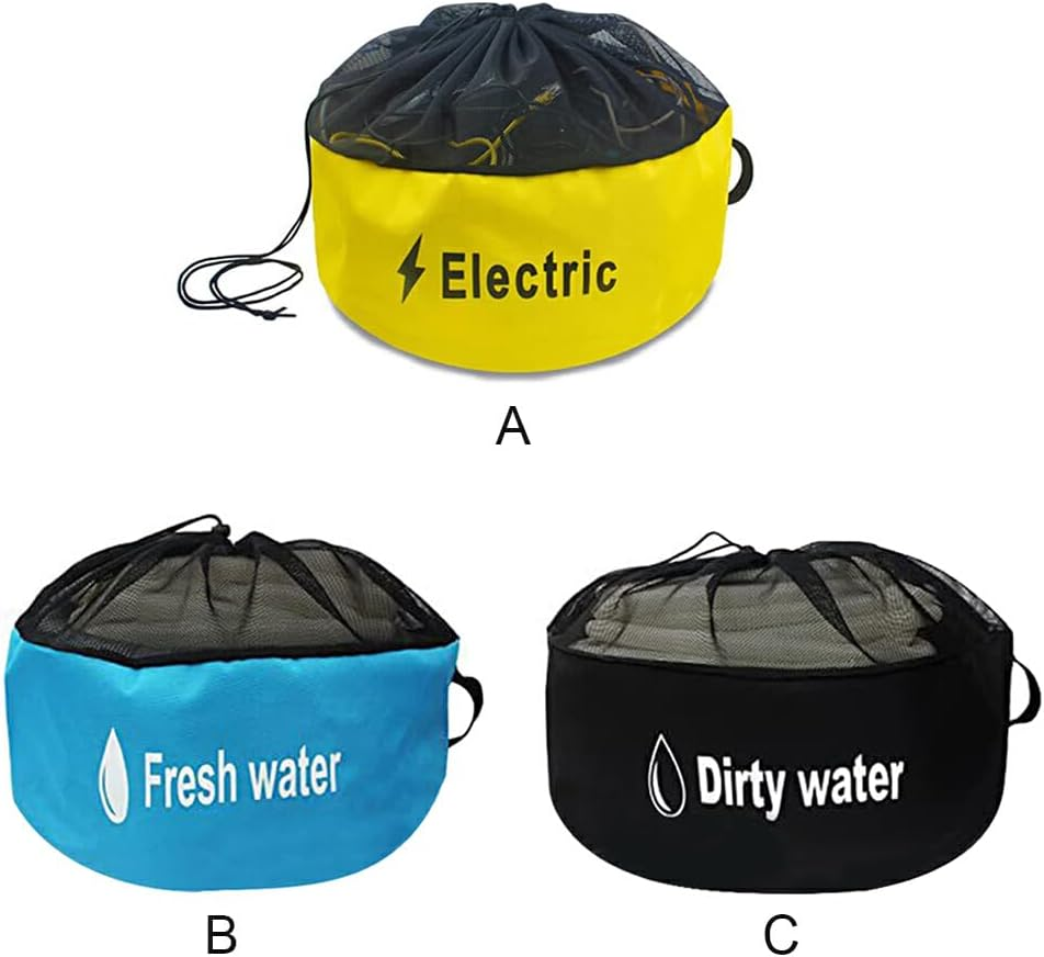 Rvs Caravans Motorhome Water Hose Fuel Storage Bag Indoor Breathable Drawstring Pouch Camping Sundries Cargo Organizer, Blue image number 3