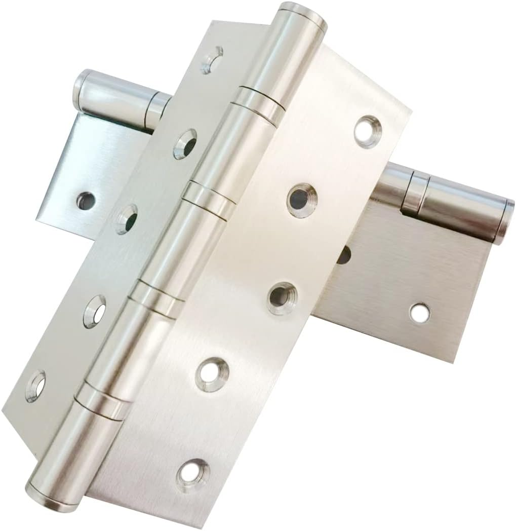 Hyever 6 Inch Ball Bearing Door Hinges for Heavy Duty Wood Door, Door Hinges with Mounting Hardware, 6 X 4 Inch NRP with Square Corners for Interior & Exterior Door White Surface 2Pcs image number 5