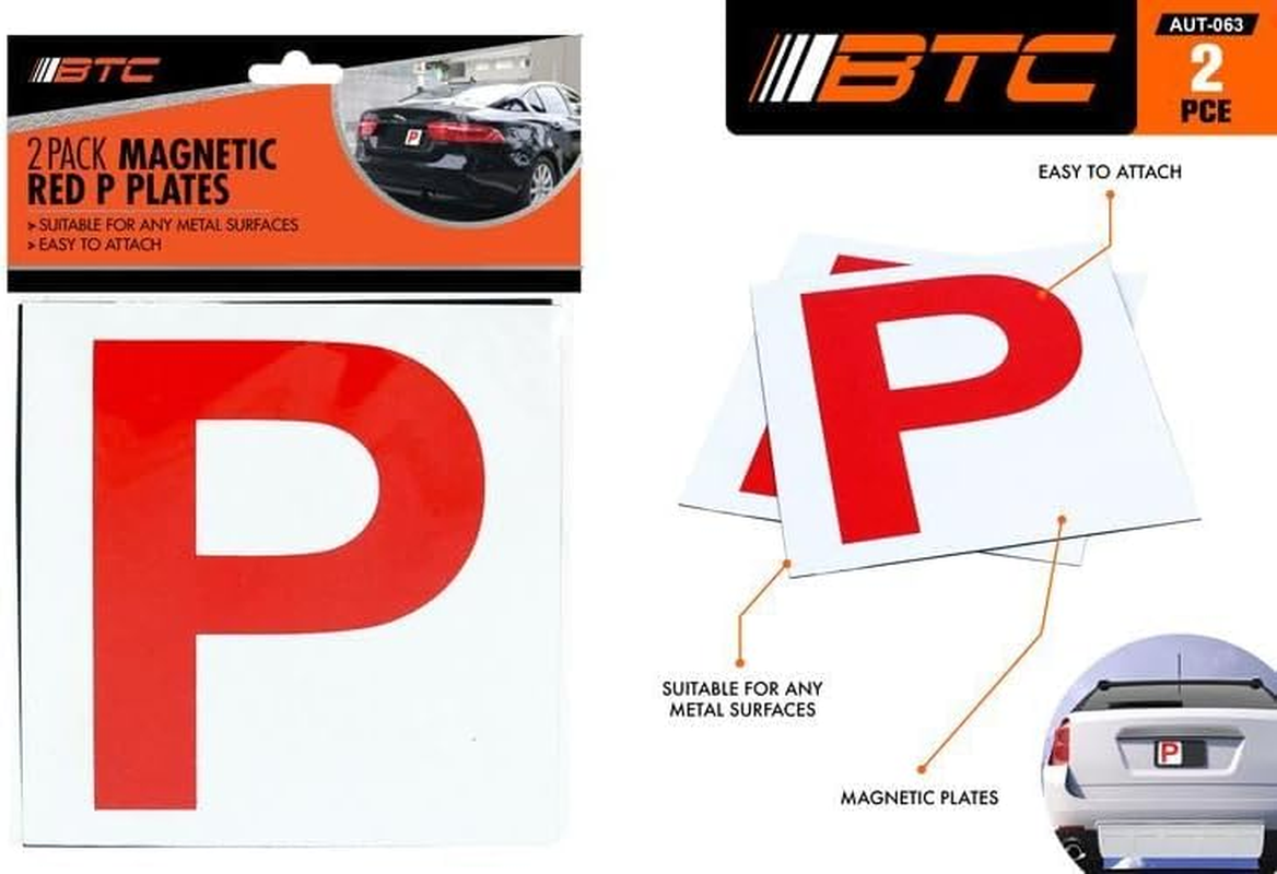 BTC QLD-SA Magnetic P-Plates 2-Pieces, Red image number 2