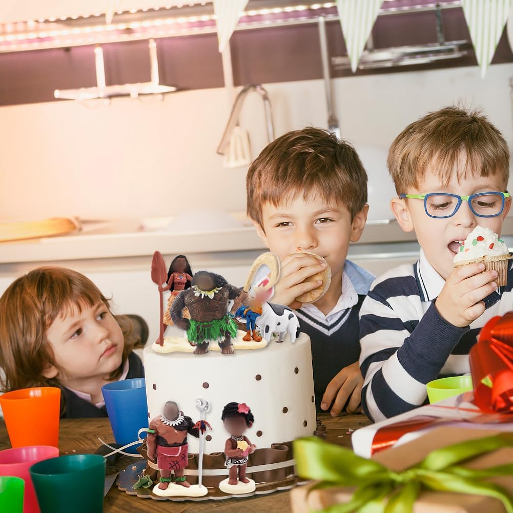 Simmpu 6Pcs Moana Figures Set Moana Miniature Figures Hot Movie Moana Cake Decorations Moana Figures Cake Toppers Ornaments Collectable Figurines Gift Table Ornaments for Fans Kid Adult image number 6