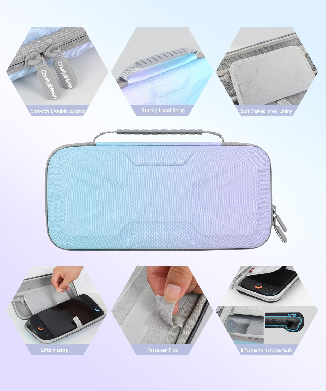 Churiyameen Carrying Case for Nintendo Switch 2(2025) Compatible with Console & Accessories Game,Shockproof Protective Hard Shell,Portable & Durable Large Capacity Storage Travel Case(Black) - Black image number 4