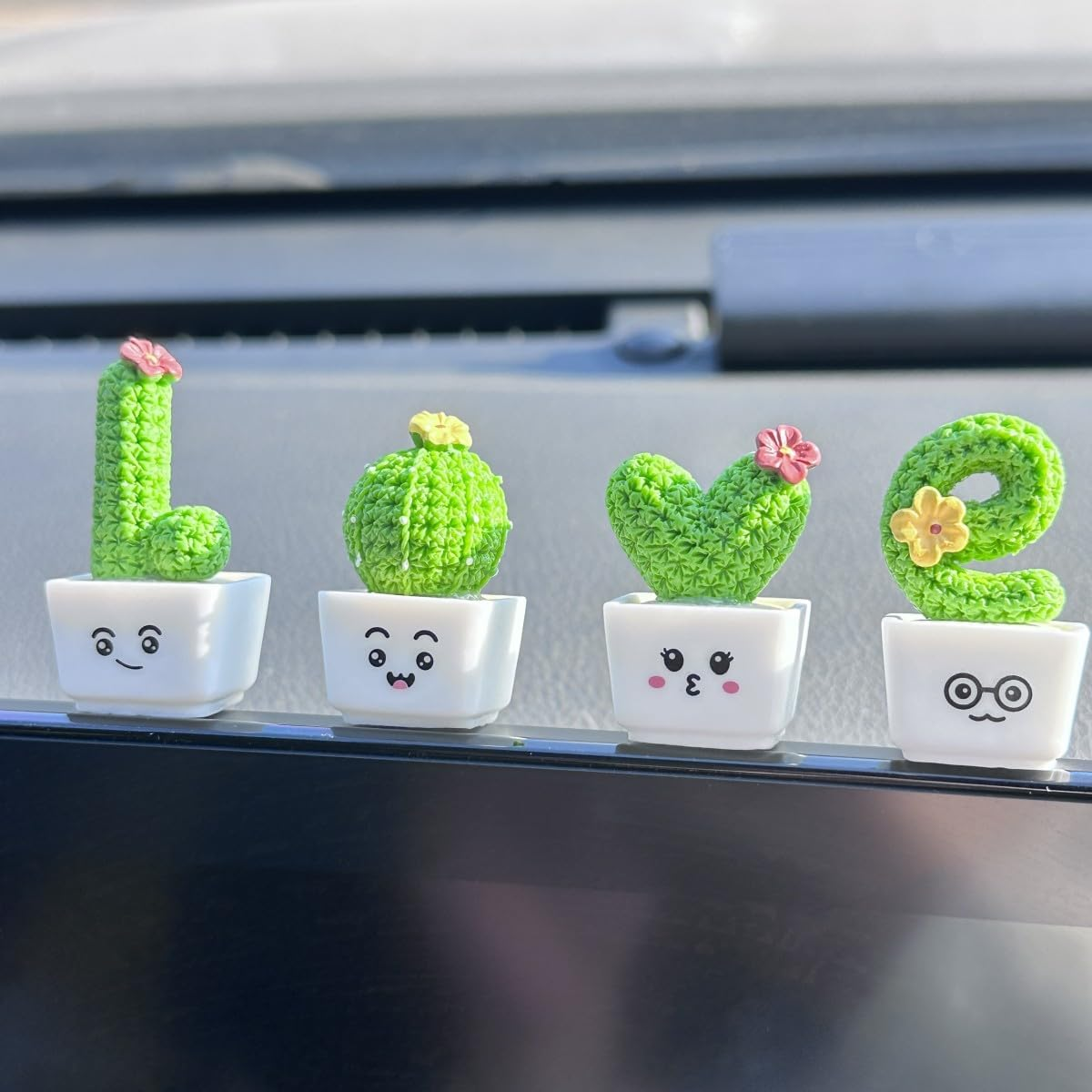 Car Rearview Mirror Accessories, Succulent Cactus Dashboard Decor, Car Ornament, Car Accessories Aesthetic, Interior Decoration Accessories for Car Rearview Mirror and Dashboard, Funny Ornament Gifts image number 2