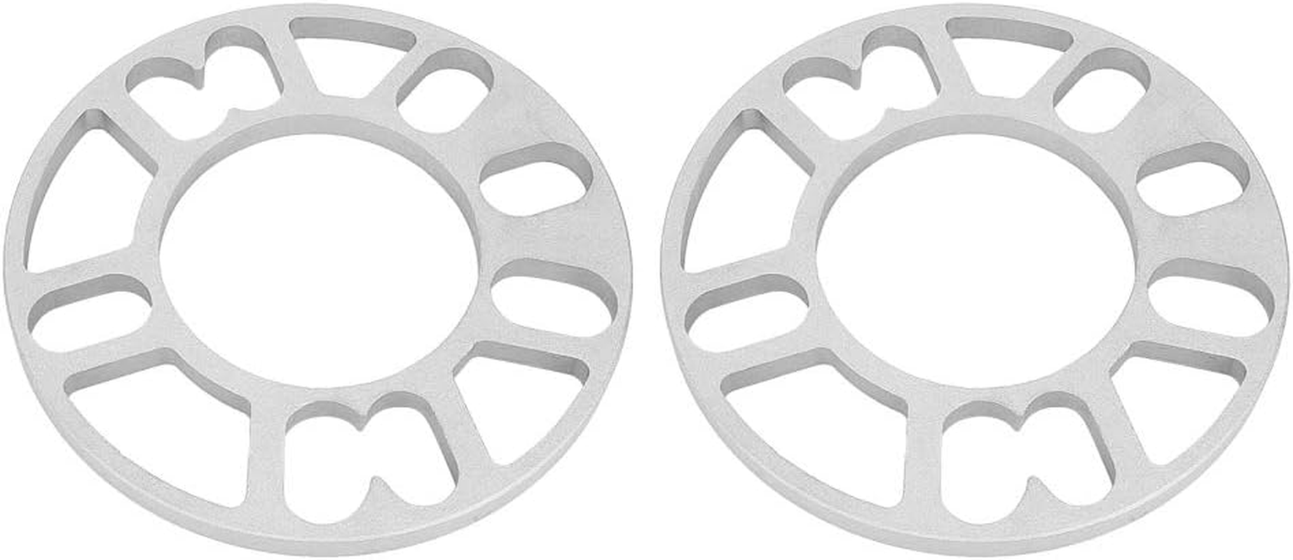 2 X 10Mm Aluminium Alloy Wheel Spacers Universal Fit 4/5 Bolt Wheel Discs Ideal for Preventing Tyre Abrasion Silver image number 3