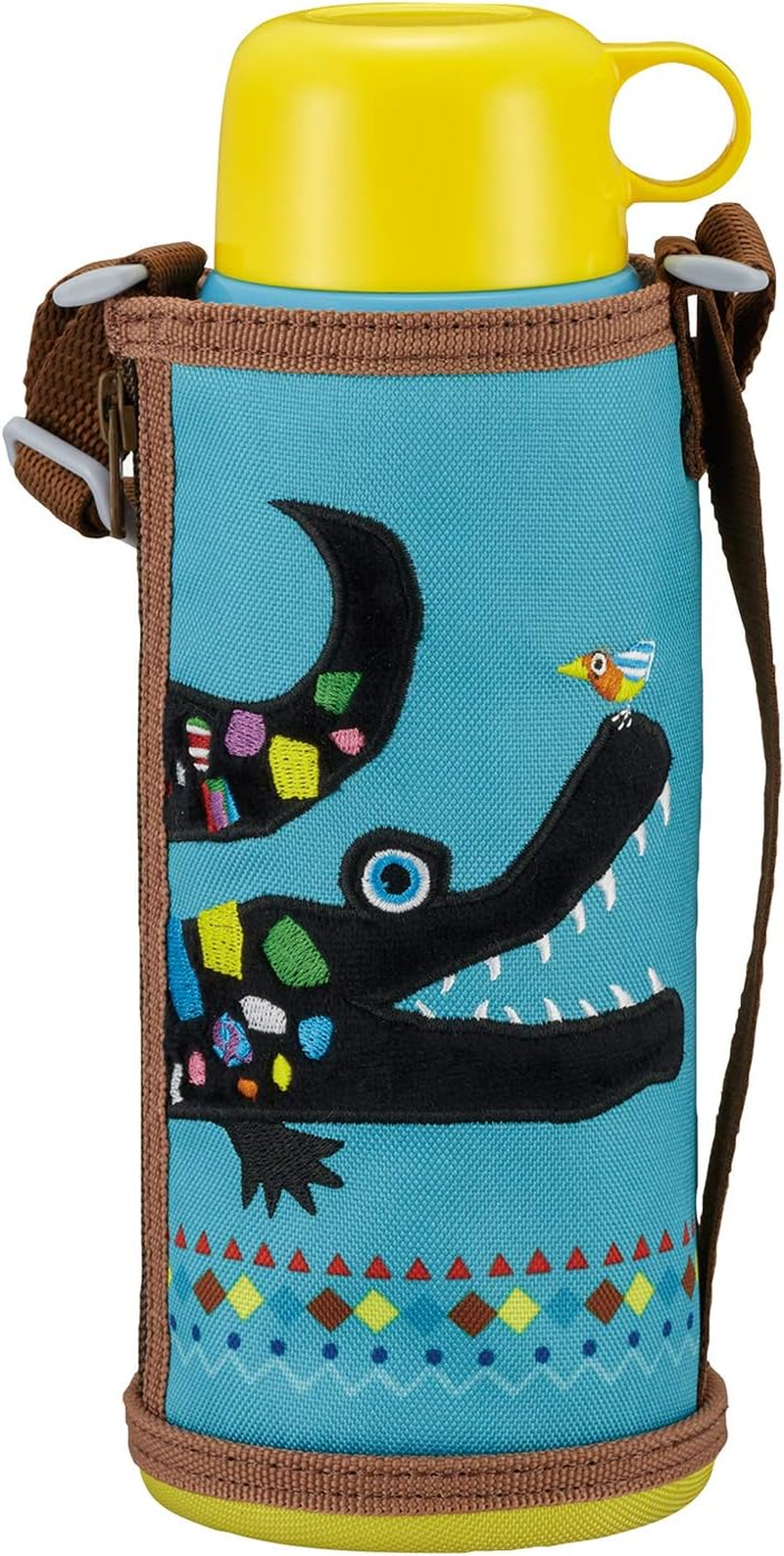 MTA-A080GM Tiger Water Bottle, 28.7 Fl Oz (800 Ml), Empty Handle, Multi-Pocket Bottle, for Girls, Boys, One Touch, Easy to Wash, Wide Mouth, Handle Included, Sustainable, Recycled Material,