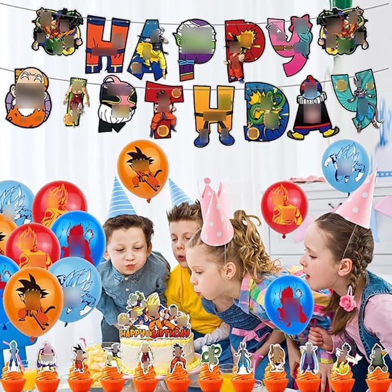 Birthday Decoration Birthday Decorations Party Supplies Birthday Balloons Dragonball Balloons Birthday Goku Cake Topper Birthday Banners image number 1