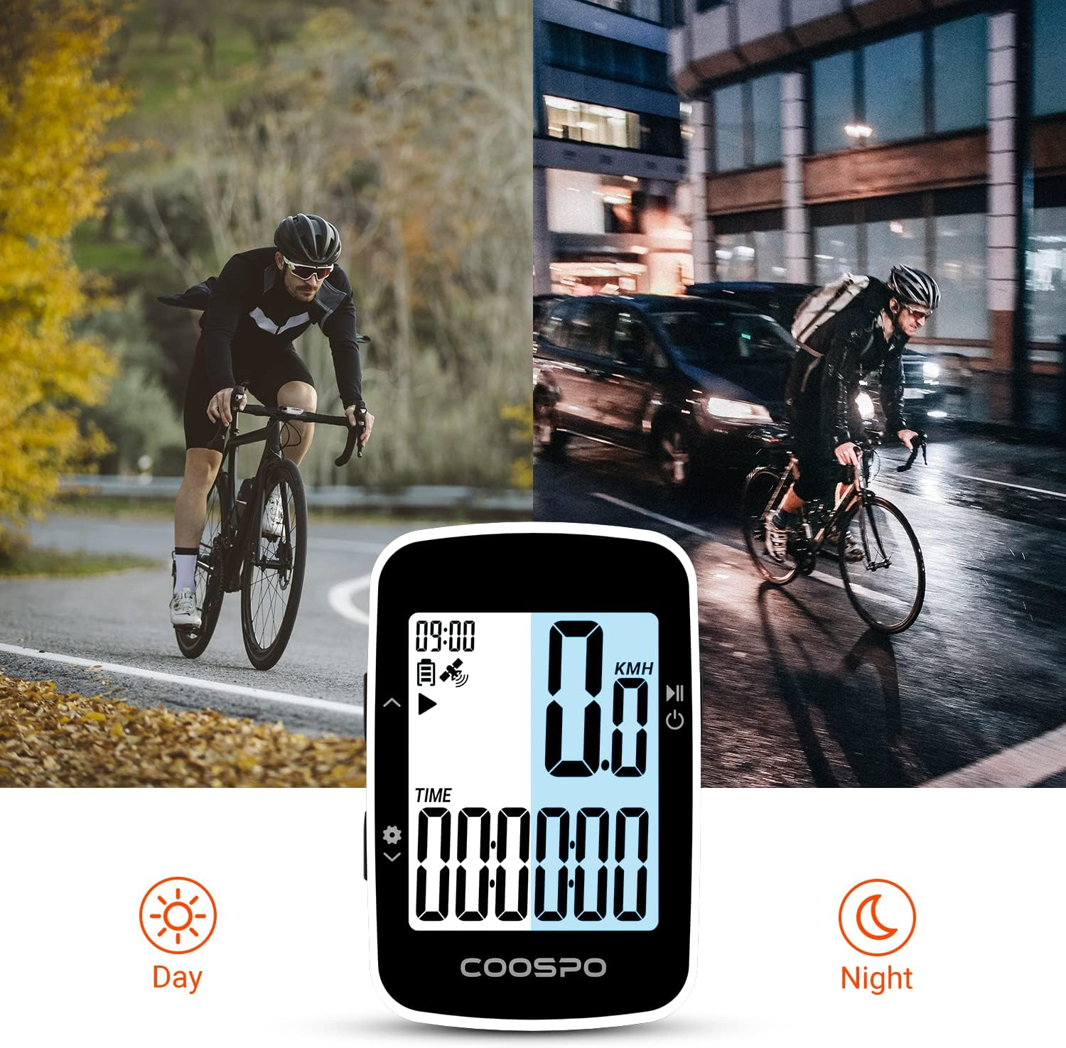 COOSPO Bike Computer,Cycling GPS Units Bicycle Computer with Ipx7,Wireless Speedometer Odometer GPS for Bike,2.3 Inch Auto-Backlight,Bike GPS Tracker with Max Speed Alarm image number 1