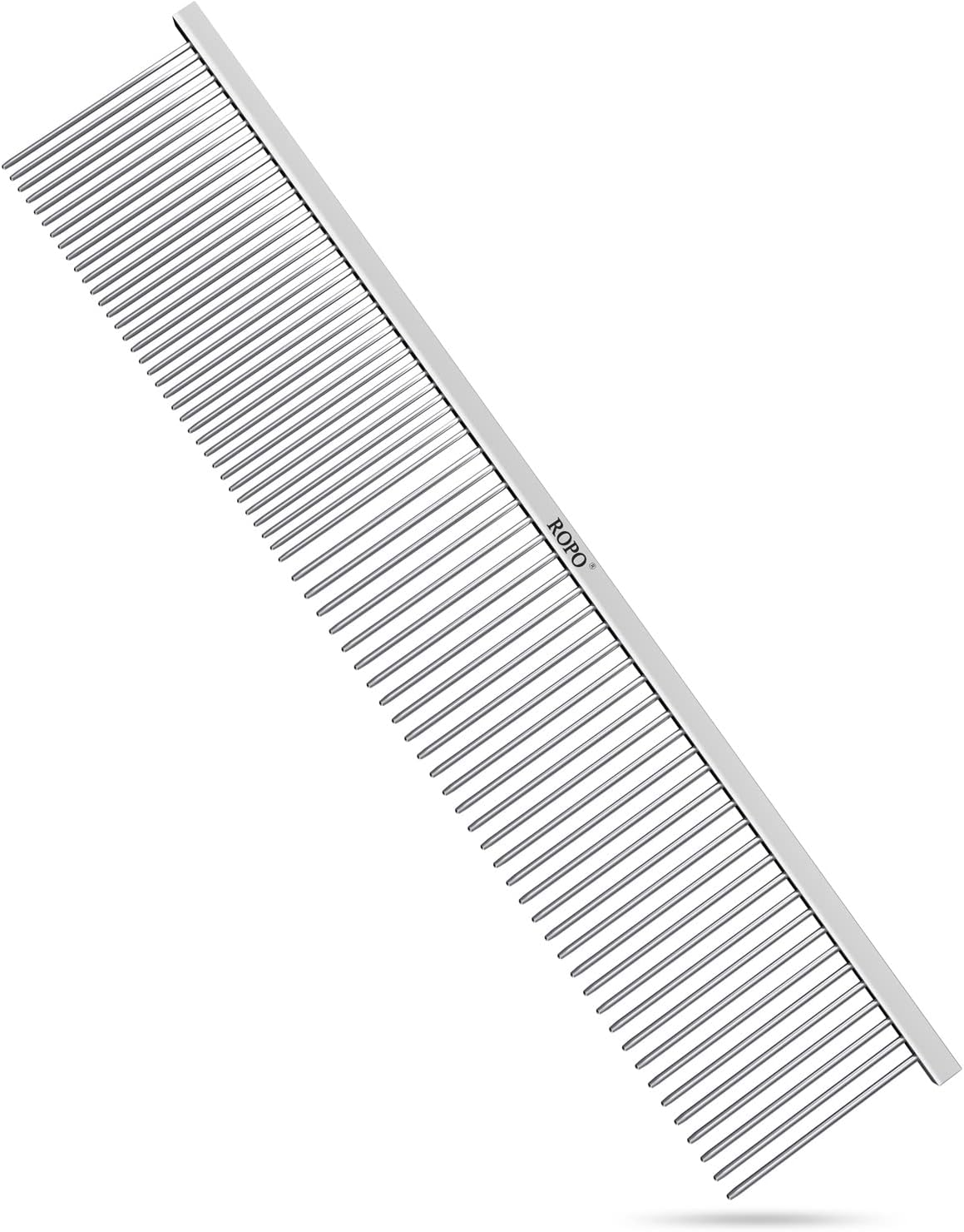 ROPO Pet Steel Combs Dog Cat Comb Tool for Removing Matted Fur - Pet Dematting Comb with Rounded Teeth and Non-Slip Grip Handle - Prevents Knots and Mats for Long and Short Haired Pets image number 5