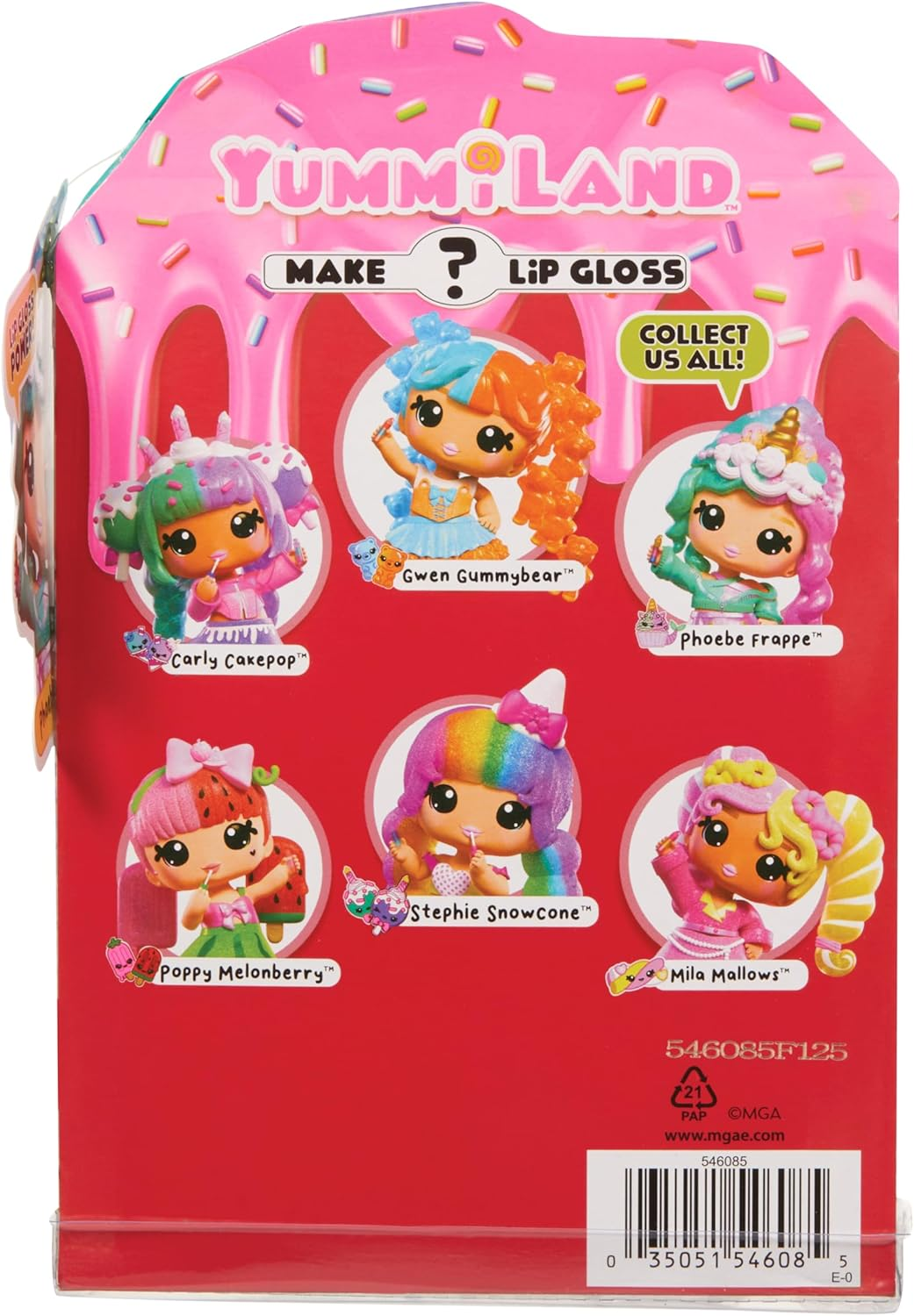 Yummiland Lip Gloss Doll: Mystery Color Change - Phoebe Frappe Includes DIY Lip Gloss + Removable Keychain, Cosmetic Play, Collectible, Ages 4+ image number 1