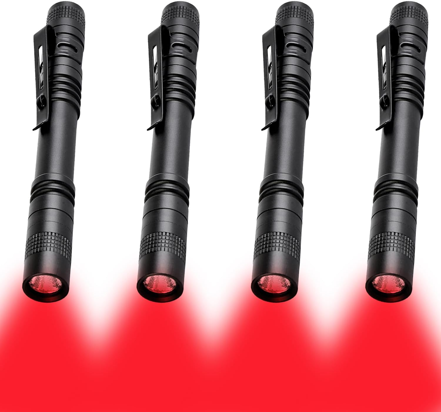 MODOAO Red Light LED Torch, 4 Pack High Power LED Pen Flashlights, Waterproof Handheld Flashlights Pocket Compact Torch with Clip, for Camping, Hiking, Night Vision, Astronomy and Emergency image number 5