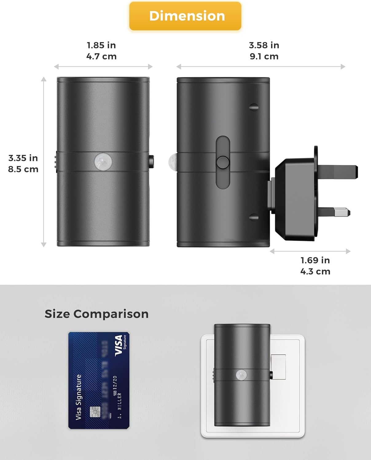 LOHAS-LED Motion Sensor Night Light Plug In, 1 Pack, Motion Activated Night Light, 0-100LM Dimmable, 3000K Warm White, Motion Sensor Light Indoor for Bathroom Stairway Hallway Bedroom Kids Elderly image number 2