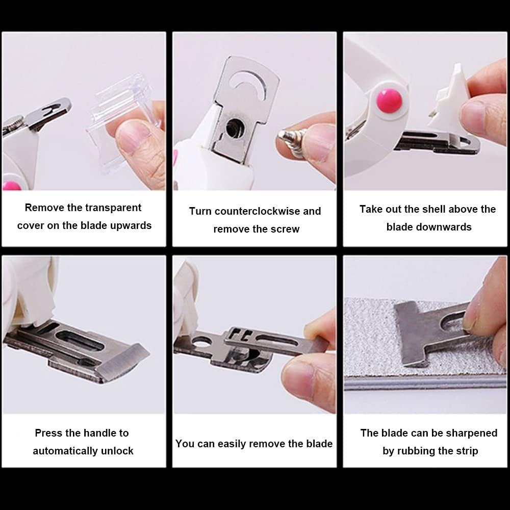 2PCS Nail Clipper Acrylic Nail Cutter Stainless Steel Nail Tips Cutter Gel False Nail Trimmer Fake Nail Clipper Adjustable Nail Art Manicure Tools，White+Black image number 6