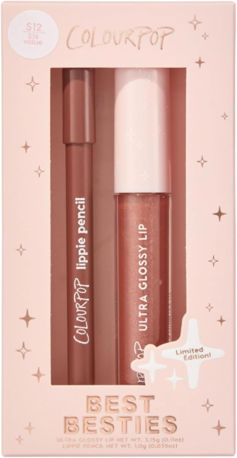 Colourpop Best Besties Lip Pencil & Gloss Duo - Shimmery Nude Lip Combo for Definition & Shine - Includes Shades BFF 2 & It Girl (2 Count)