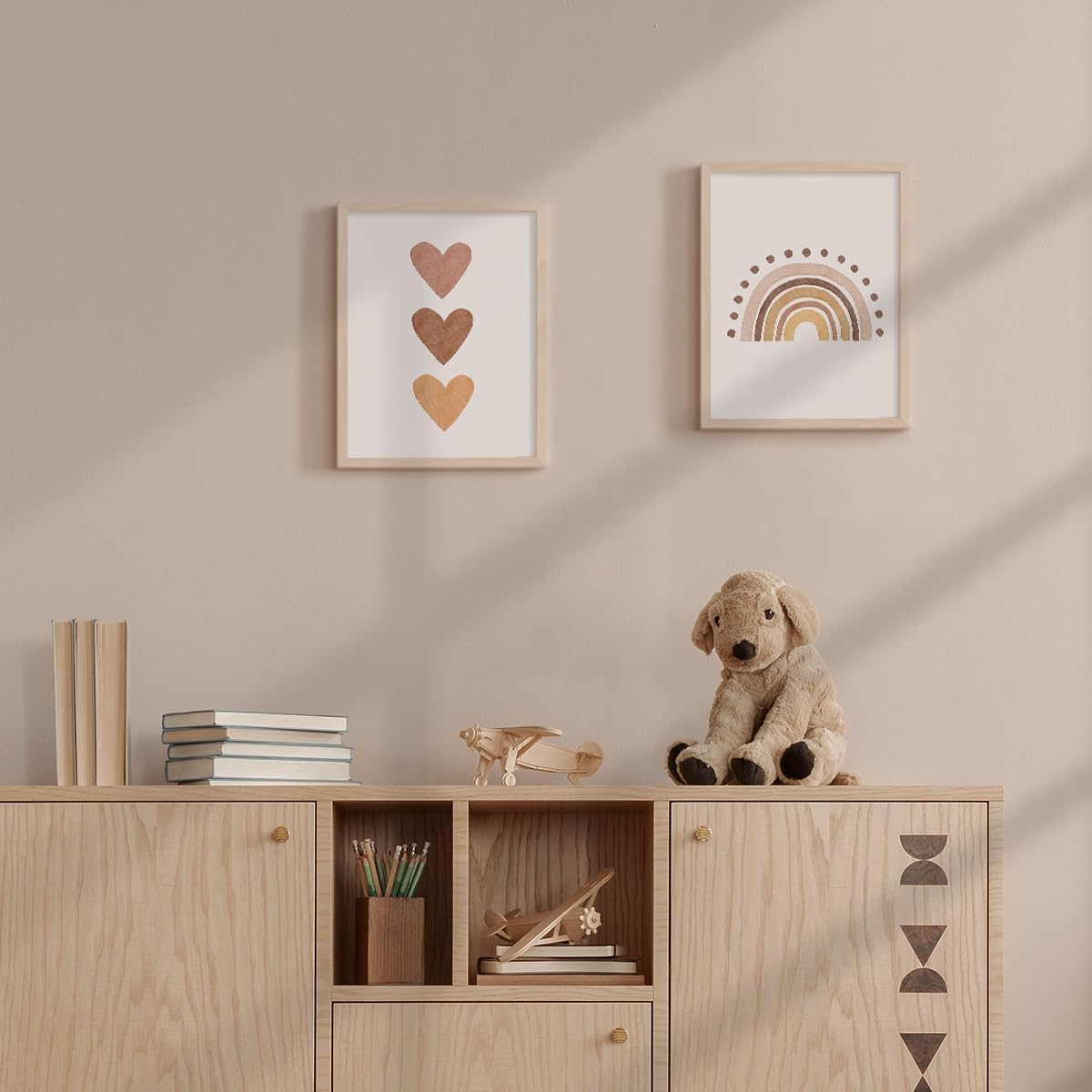 Canssape Set of 4 Boho Rainbow Nursery Girls Room Wall Decor | 8"X10" You Are so Loved Toddler Girl Room Decor | Kids Rainbow Wall Decor for Girls Bedroom Heart Wall Art Prints (Unframed)(Love) image number 2