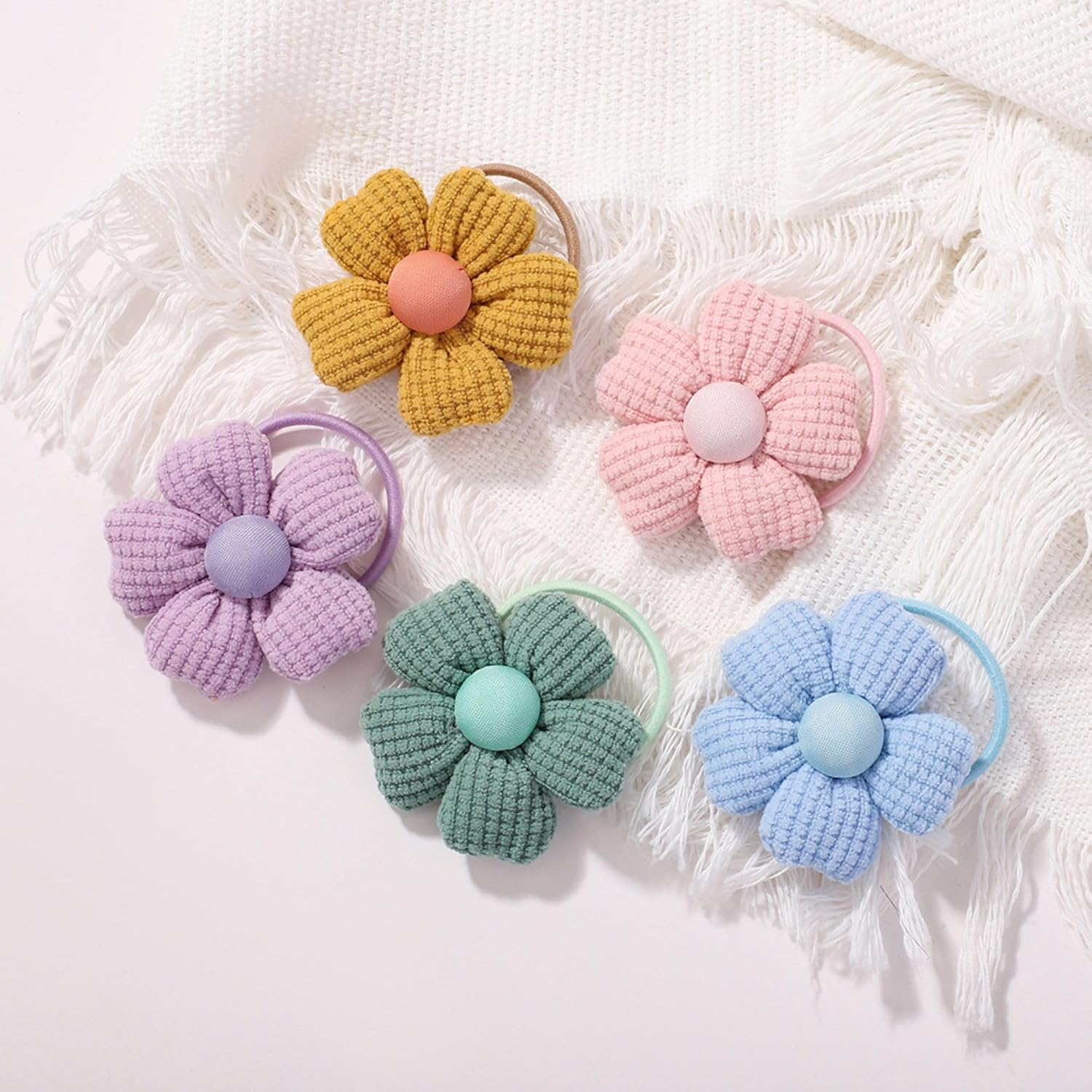 JOVALA 14 PCS Baby Hair Ties for Girls Flowers Toddler Elastic Hair Bands Small Ponytail Holder Elastic Rubber Bands Hair Accessories for Baby Girls Infants Kids Toddler Children image number 3