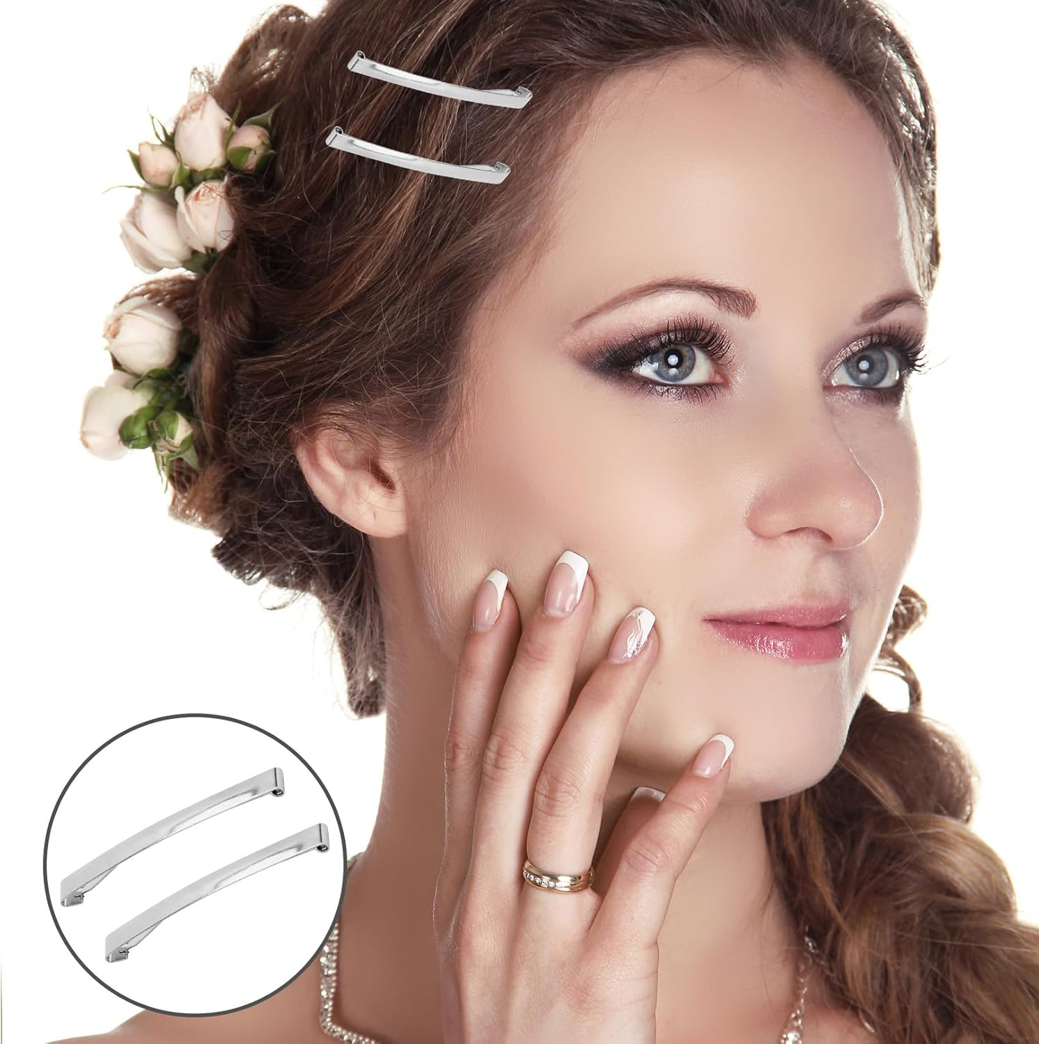 Pack of 10 Women'S Hair Clips, French Hair Clip, No Crease, French Clip, Small Hair Clip, Metal Hair Accessories for Women, Bowknot DIY Hair Clips Making, Barrette Fine Women