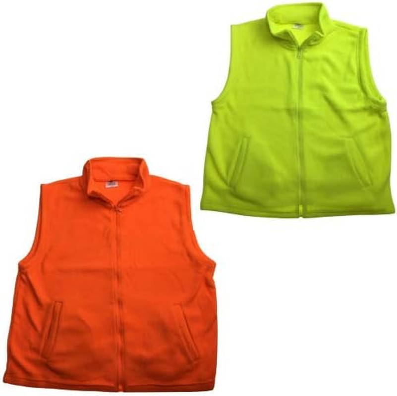 Men'S HI VIS Polar Fleece Full Zip Plain Safety Vest, Fluro Yellow, X-Large image number 3