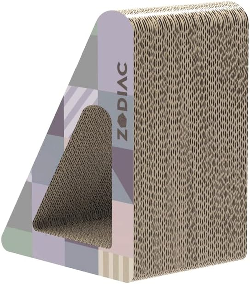 Zodiac Triangle Cat Scratcher, Grey/Purple
