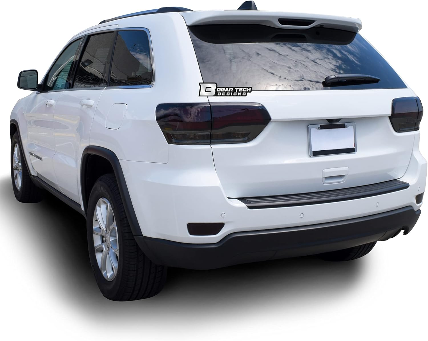 BOGAR TECH DESIGNS Tinted Taillight Third Brake Rear Bumper Reflector Light Overlay Tint Compatible with Jeep Grand Cherokee 2014-2021, Dark image number 2