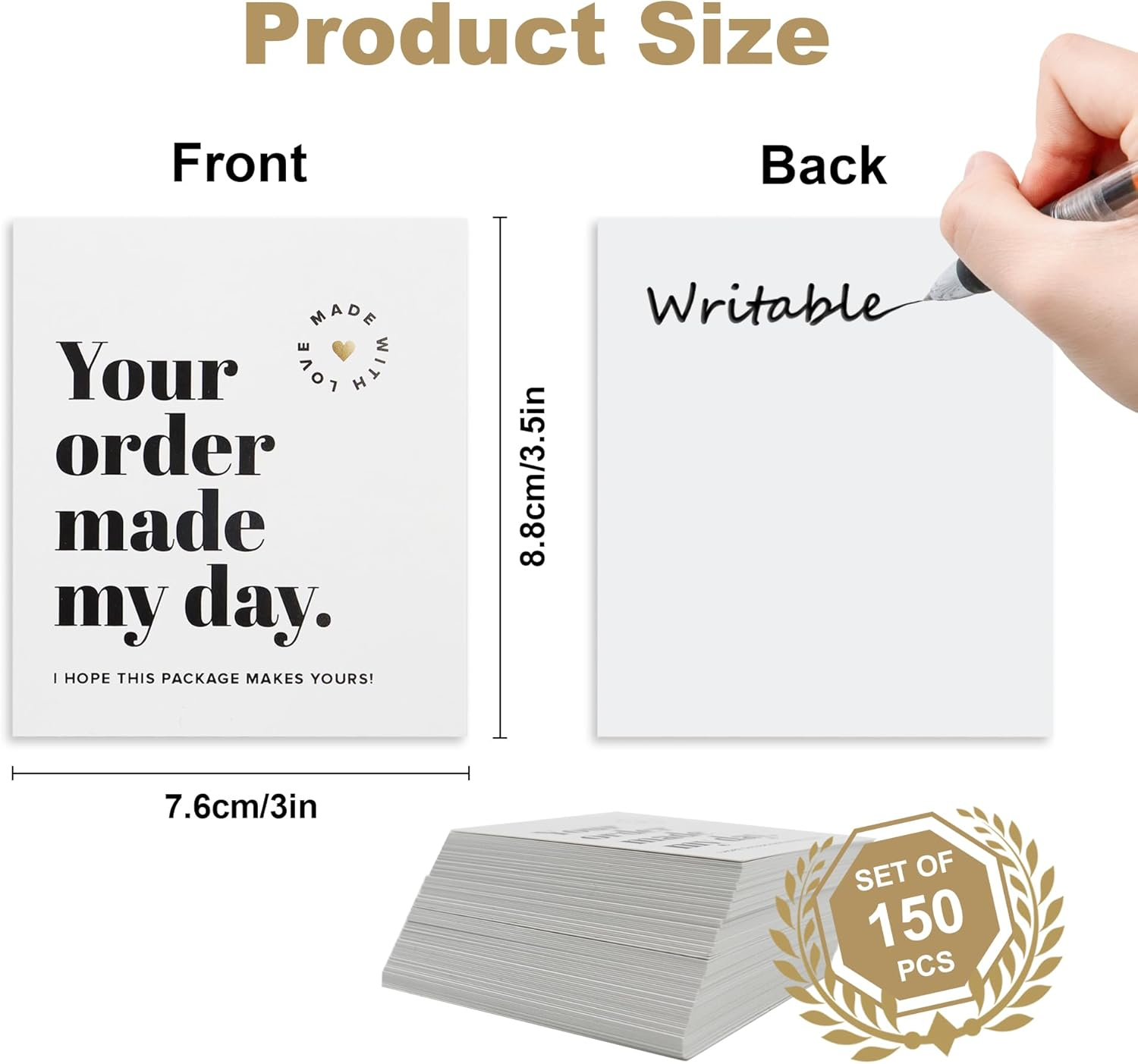 150 Pcs Thank You Cards Small Business, Thank You for Your Order Cards, Customer Appreciation Cards for Shop Online, Thank You for Supporting My Small Business Cards (150 Pcs) - 100 Pcs image number 2