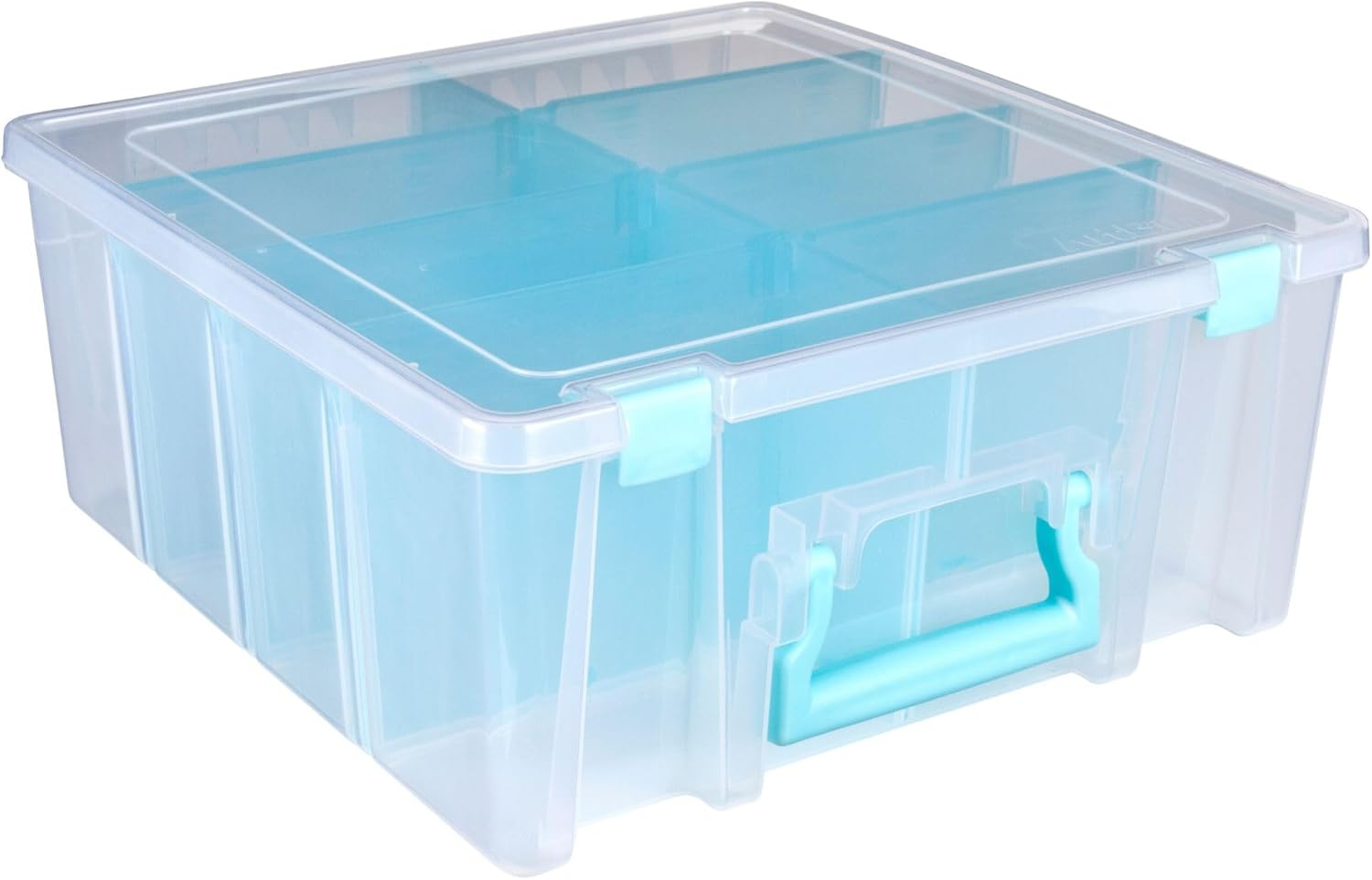 Artbin Super Satchel Compartment Box - Stackable Durable Art Storage with 8 Removable Compartments, Smart Closure, and Portable Design for Craft Supplies, Threads, Ribbons, Paint Tubes