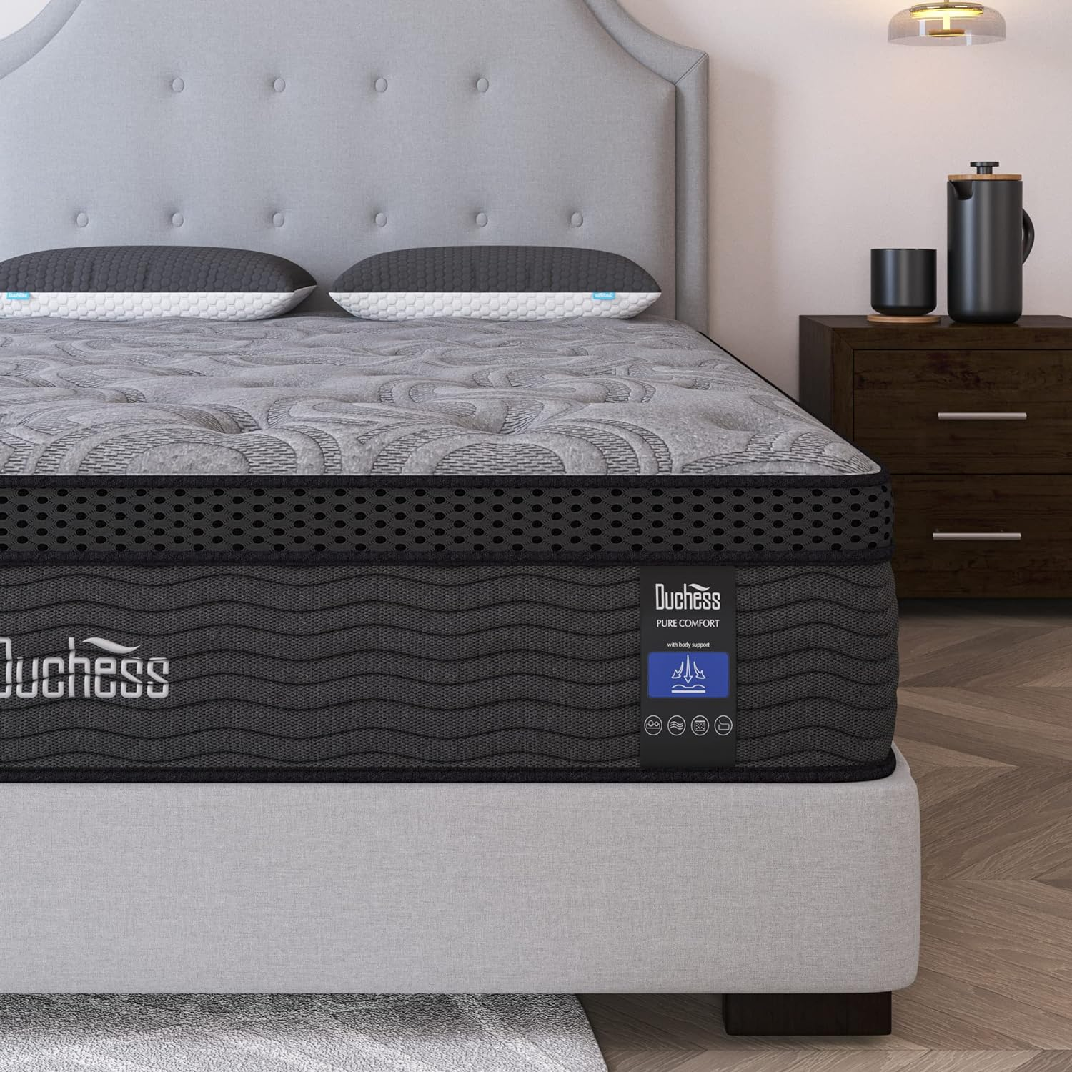 Duchess Hybrid Mattress Gel Memory Foam and Pocket Springs for Pressure Point Relief, High Density Layer for Medium Firm Feel Experience Deluxe Sleep Comfort (Euro Top-26Cm, Queen)