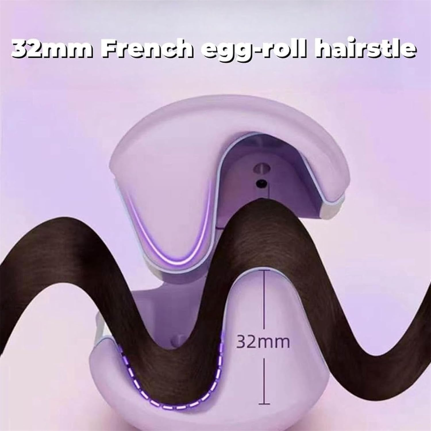 Curluxe French Curls Iron, Curluxe Create Frizz-Free French Curls Effortlessly Curling Iron, Wave Curling Iron with 15-Second Heat-Up and Adjustable Temperature for All Hair Types (Pink)