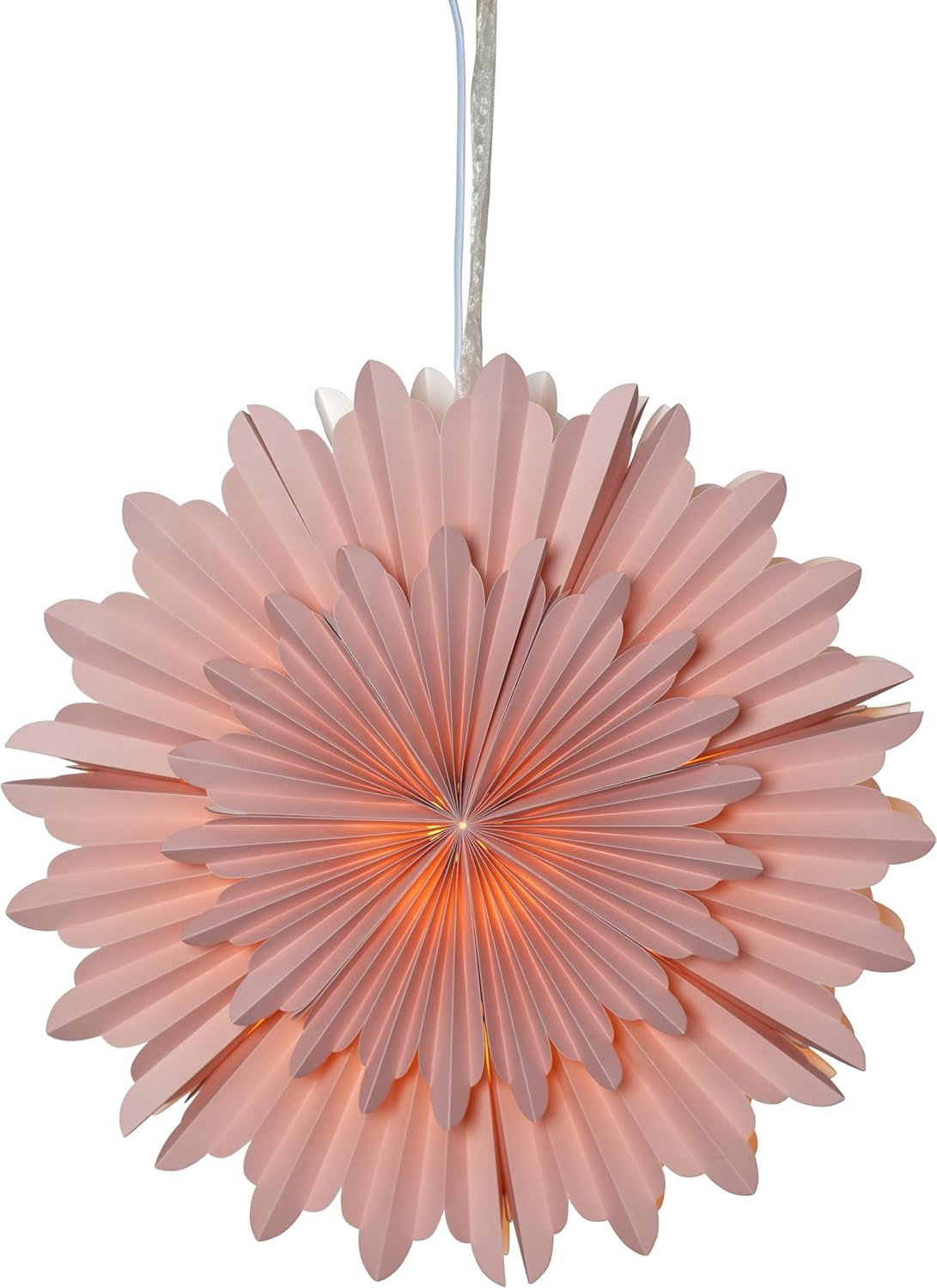 EGLO Christmas Star for Indoor Use, Decorative Star Made of Paper for Hanging, Window Decoration in Pink, 3D Advent Star, Wall Decoration for Living Room, Diameter 50 Cm