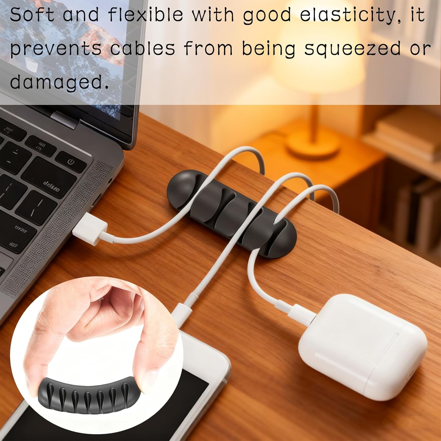 Cable Management, 80Cm No-Drill Cable Management Tray with Secure Clamps, under Desk Wire Holder for Home Office & Gaming Setups, Scratch-Resistant image number 3