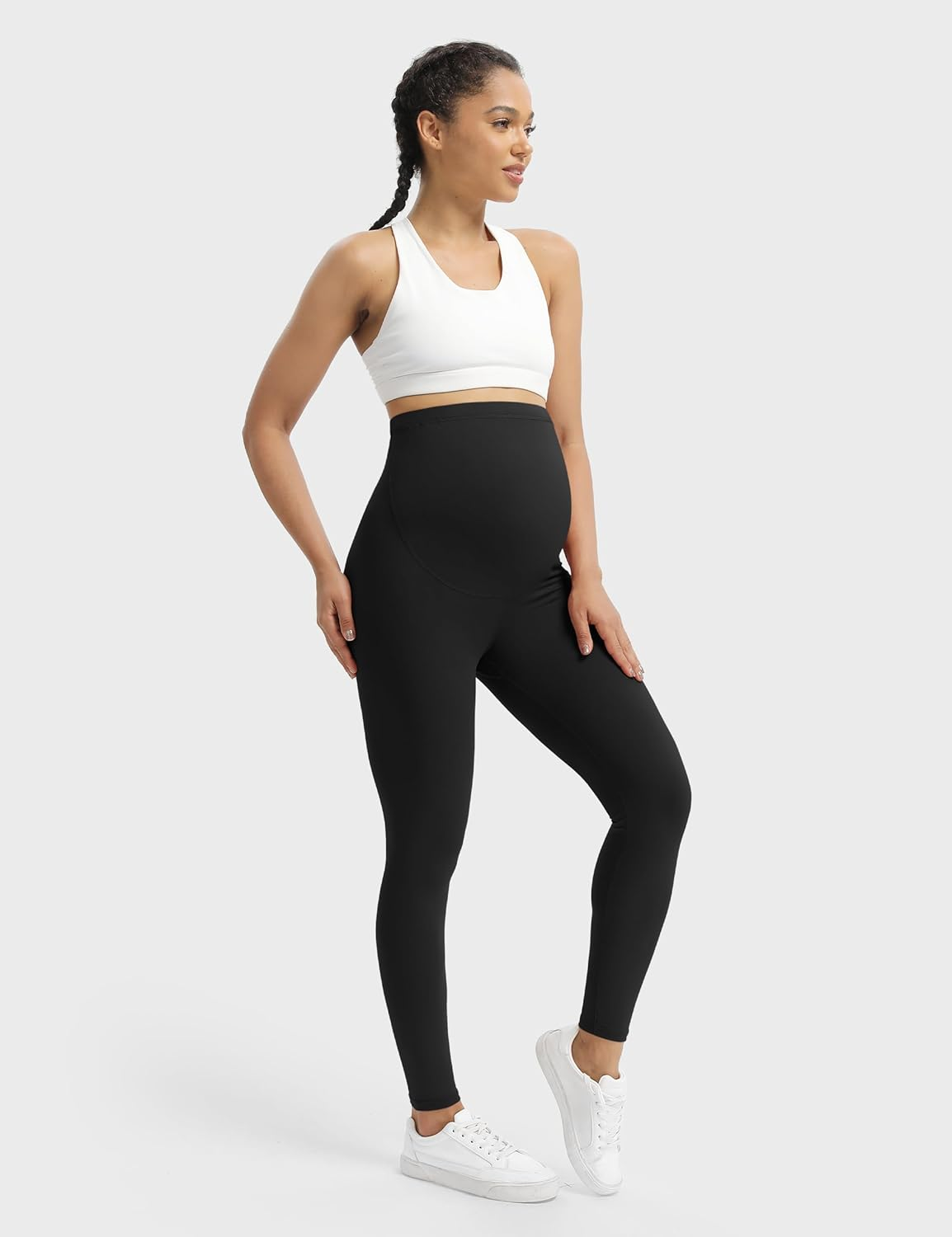 Buttergene Women'S Maternity Leggings over the Belly Maternity Workout Pants Pregnancy Yoga Leggings image number 2