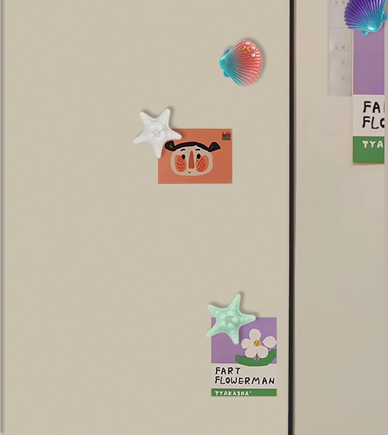 12Pcs Shell and Starfish Fridge Magnets,Cute Refrigerator Magnet,Colorful Whiteboard Magnet,Small Magnets for Office Kitchen Locker Decorations image number 6