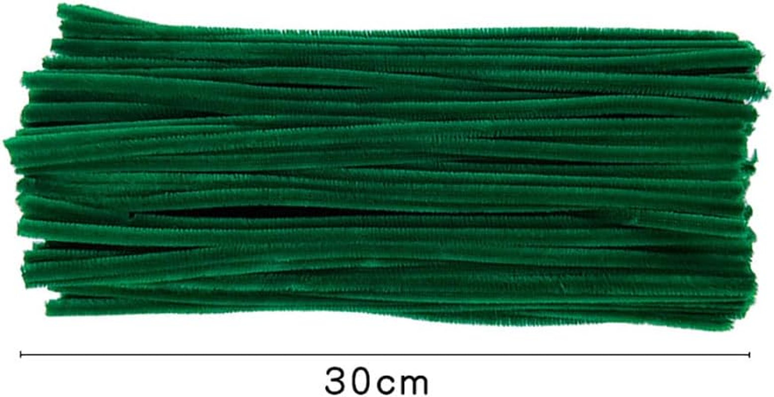 GSHLLO 100 Pcs Plush Pipe Cleaner Chenille Craft Stems Art Project Pipe Cleaners Flower Wreath Making Pipe Cleaners Christmas Solid Color Pipe Cleaners for Kids Red image number 2