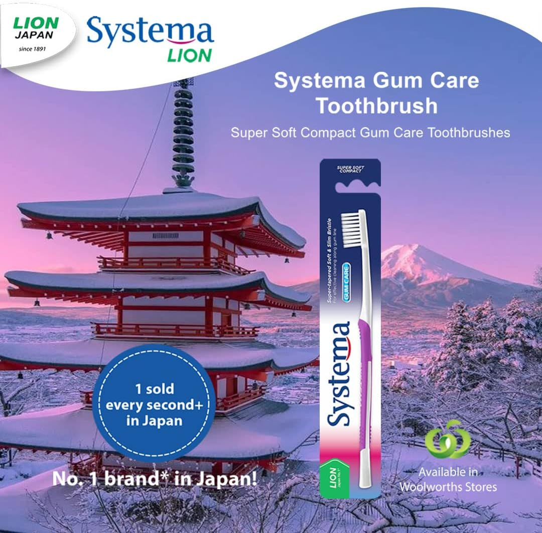 SYSTEMA Super Soft Gum Care Compact Toothbrush Pkt of 4Pcs for $19.95 image number 2