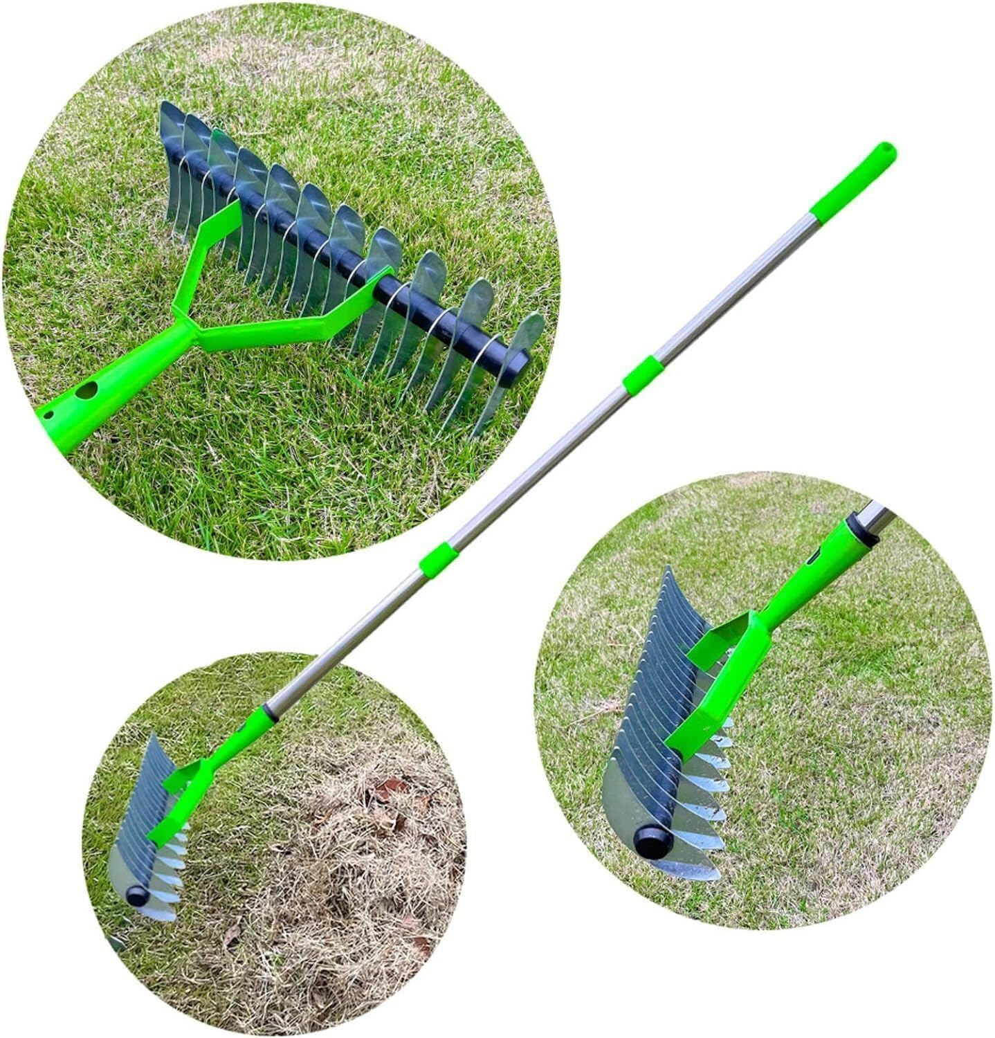 Tootoo 15-Inch Curved Teeth Thatch Rake Lawn Dethatcher Rake for Cleaning Dead Grass image number 2