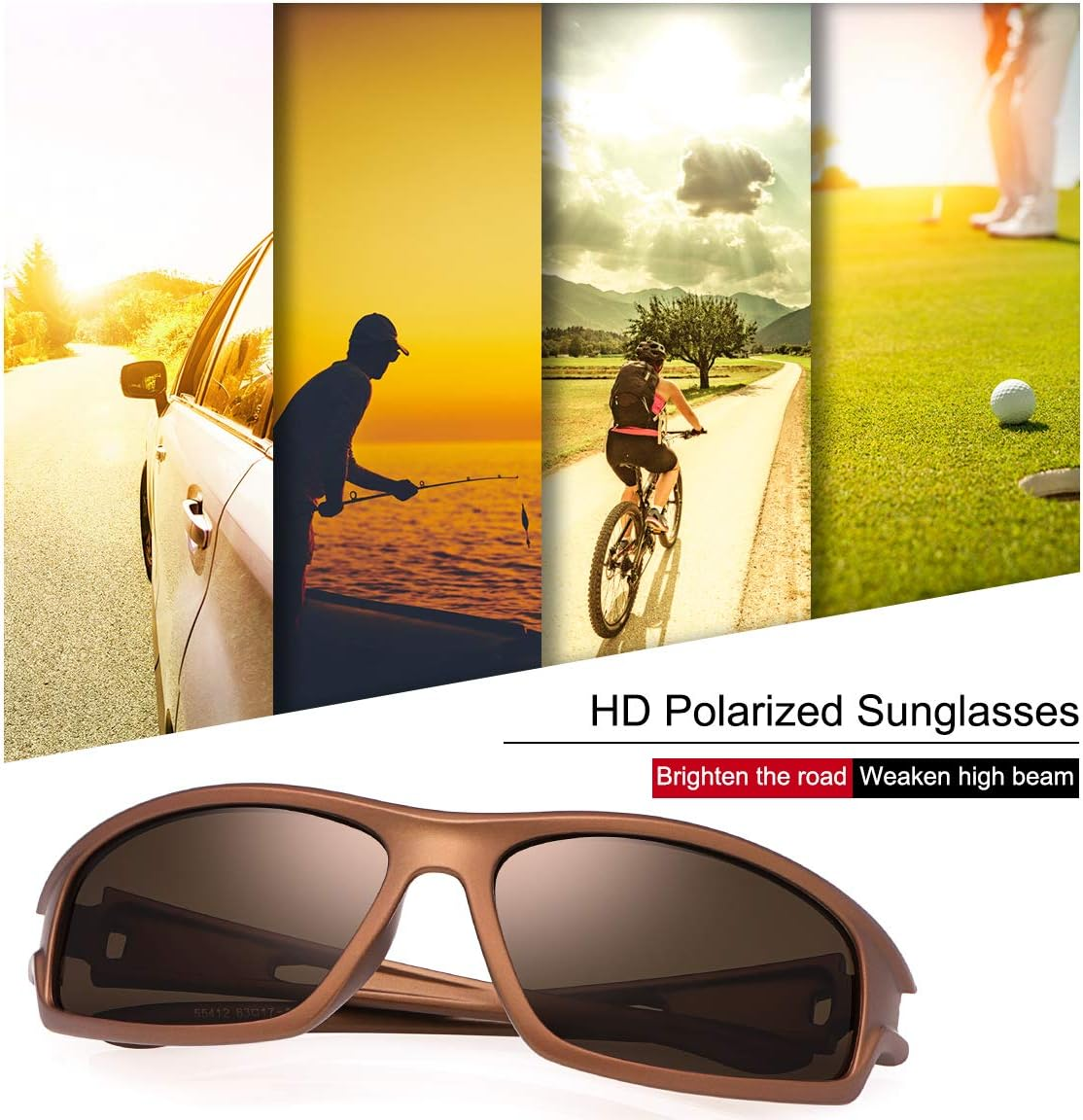 MIRYEA Polarized Sports Sunglasses for Men Women Cycling Running Driving Glasses image number 6